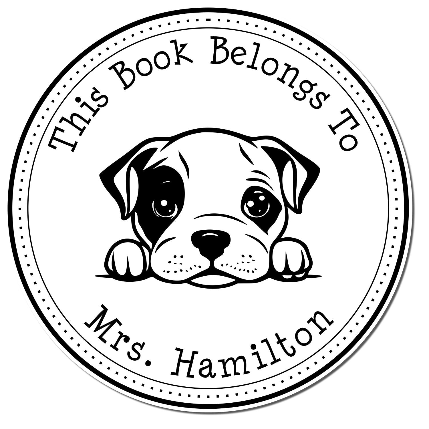 Wooden Handle American Staffordshire Terrier Personalized From the Library of Stamper - Engineer Seal Stamps