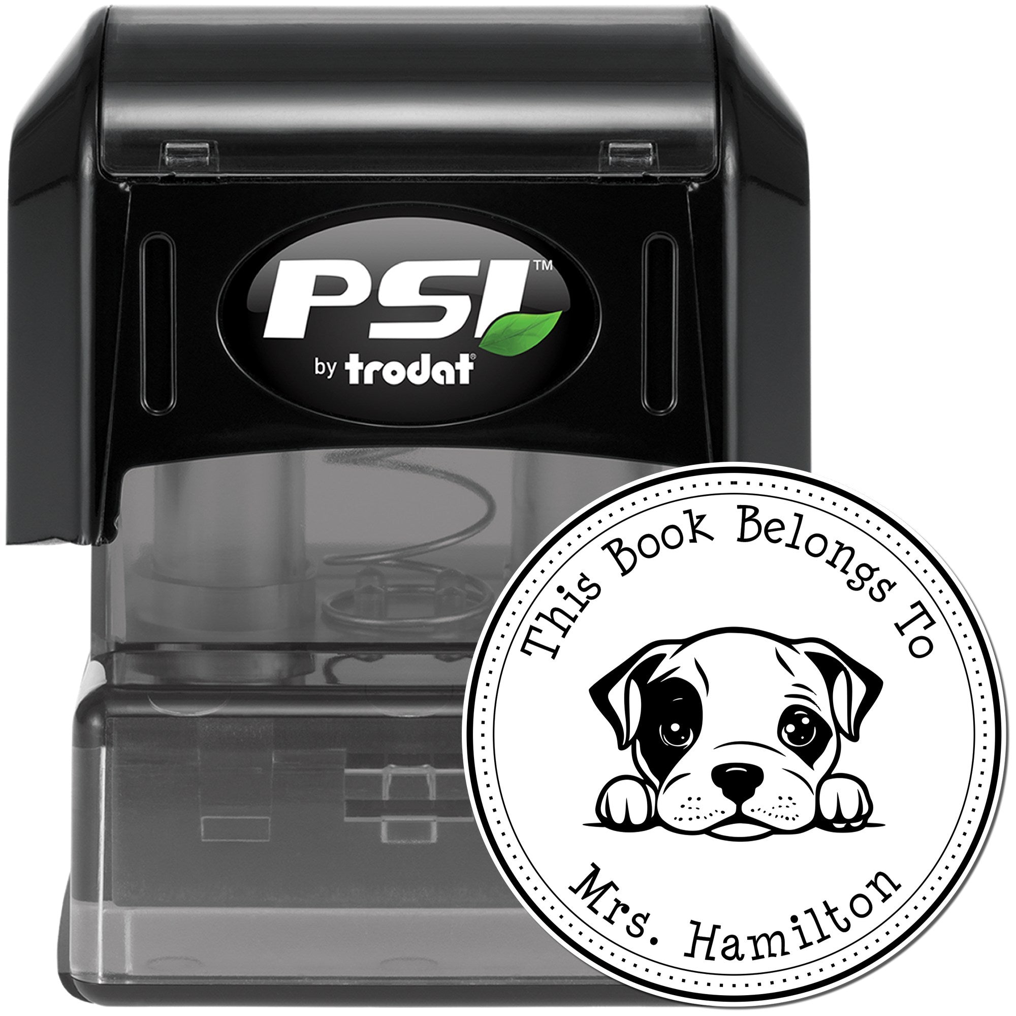 American Staffordshire Terrier Personalizable Home Library Stamper - Engineer Seal Stamps