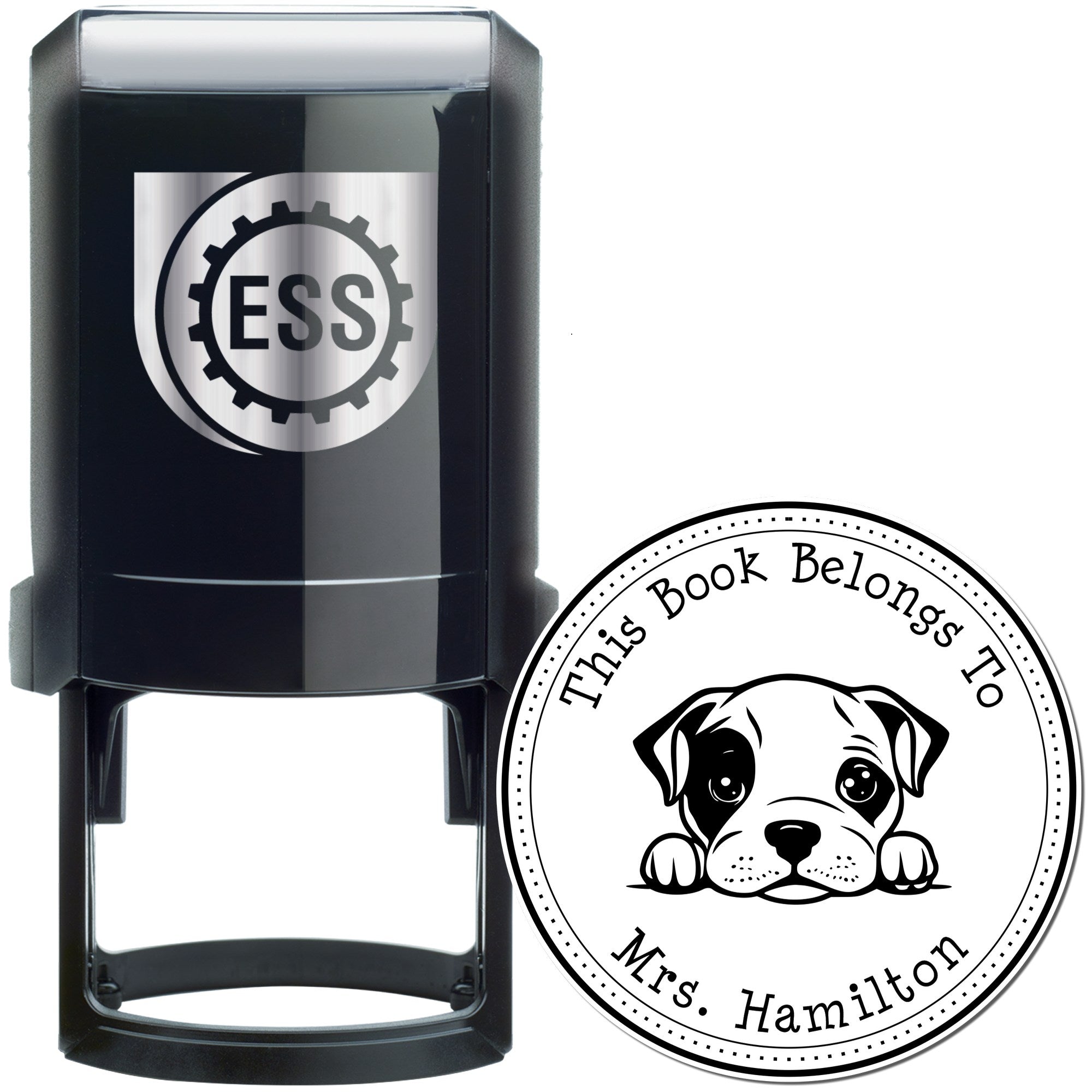 Self-Inking American Staffordshire Terrier Custom-Made Book Label Stamper - Engineer Seal Stamps