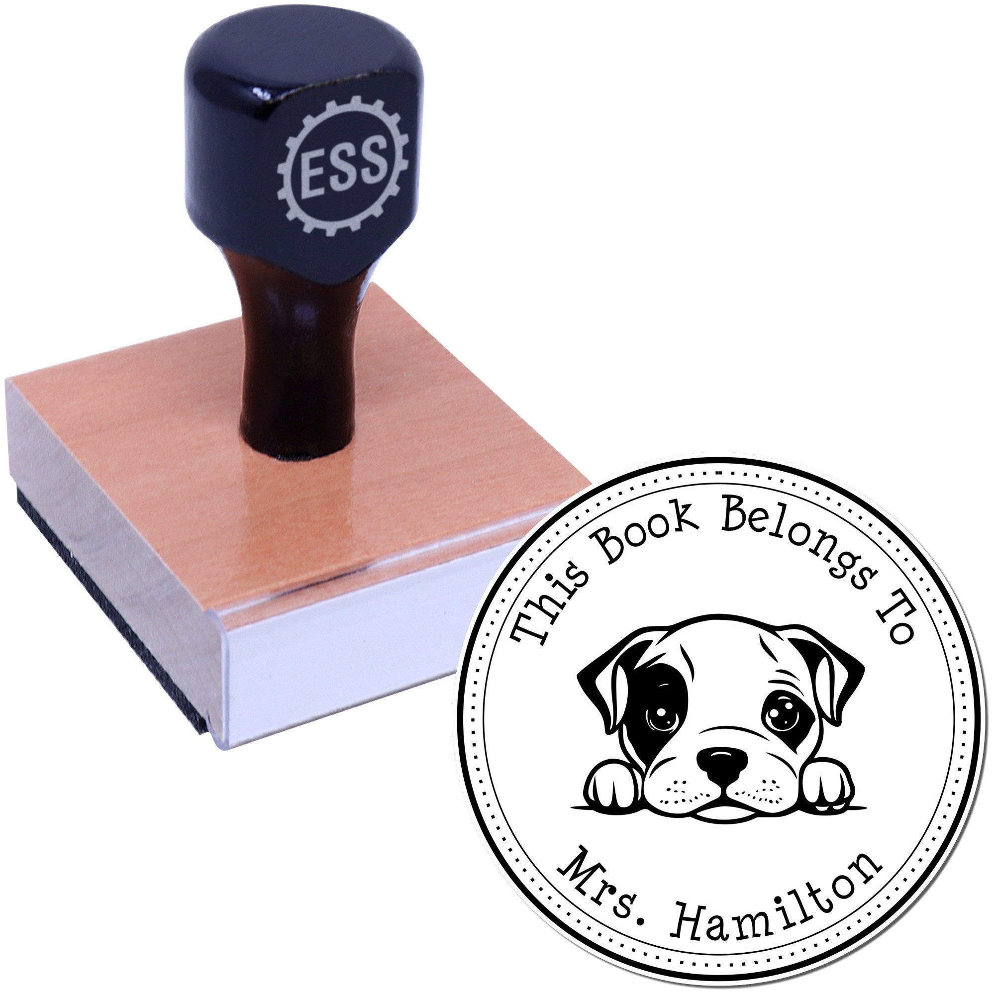 Wooden Handle American Staffordshire Terrier Personalized From the Library of Stamper - Engineer Seal Stamps