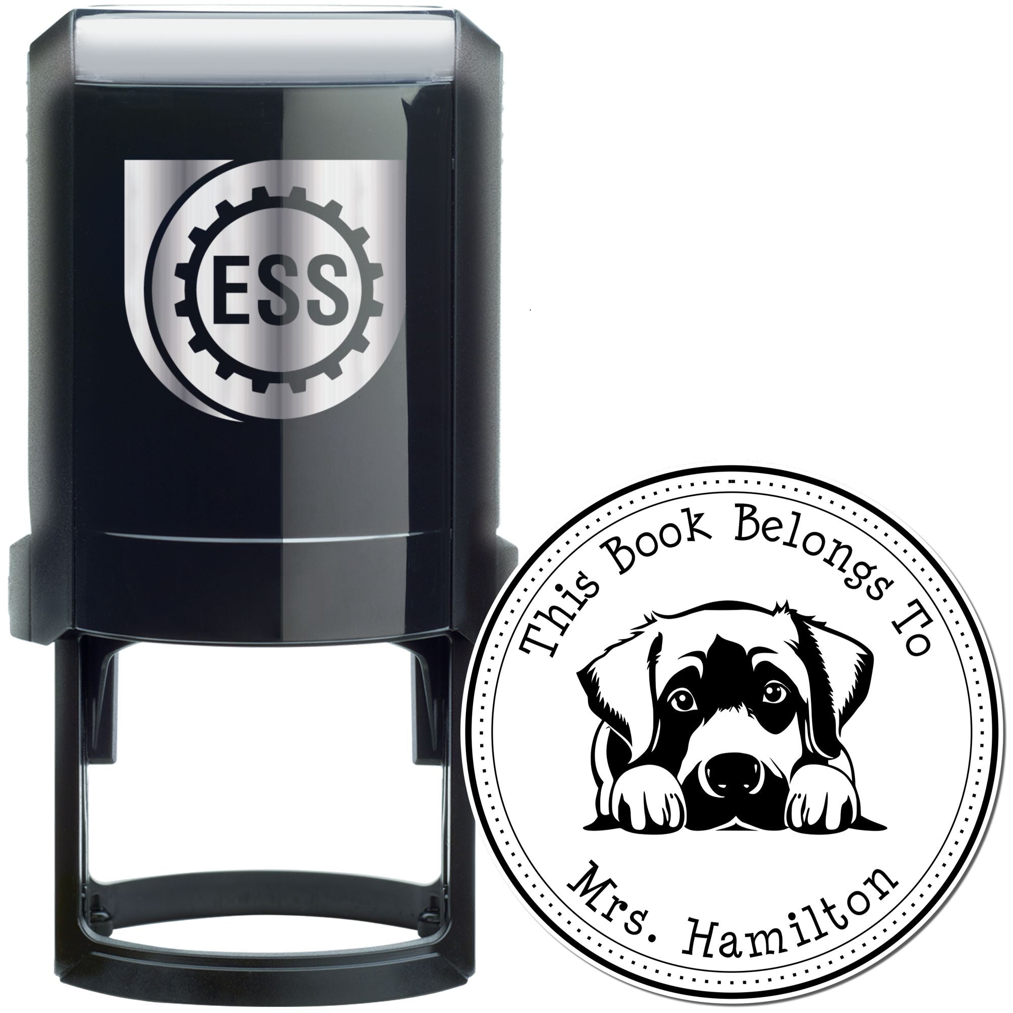 Self-Inking Anatolian Shepherd Custom-Made Library Name Stamp - Engineer Seal Stamps