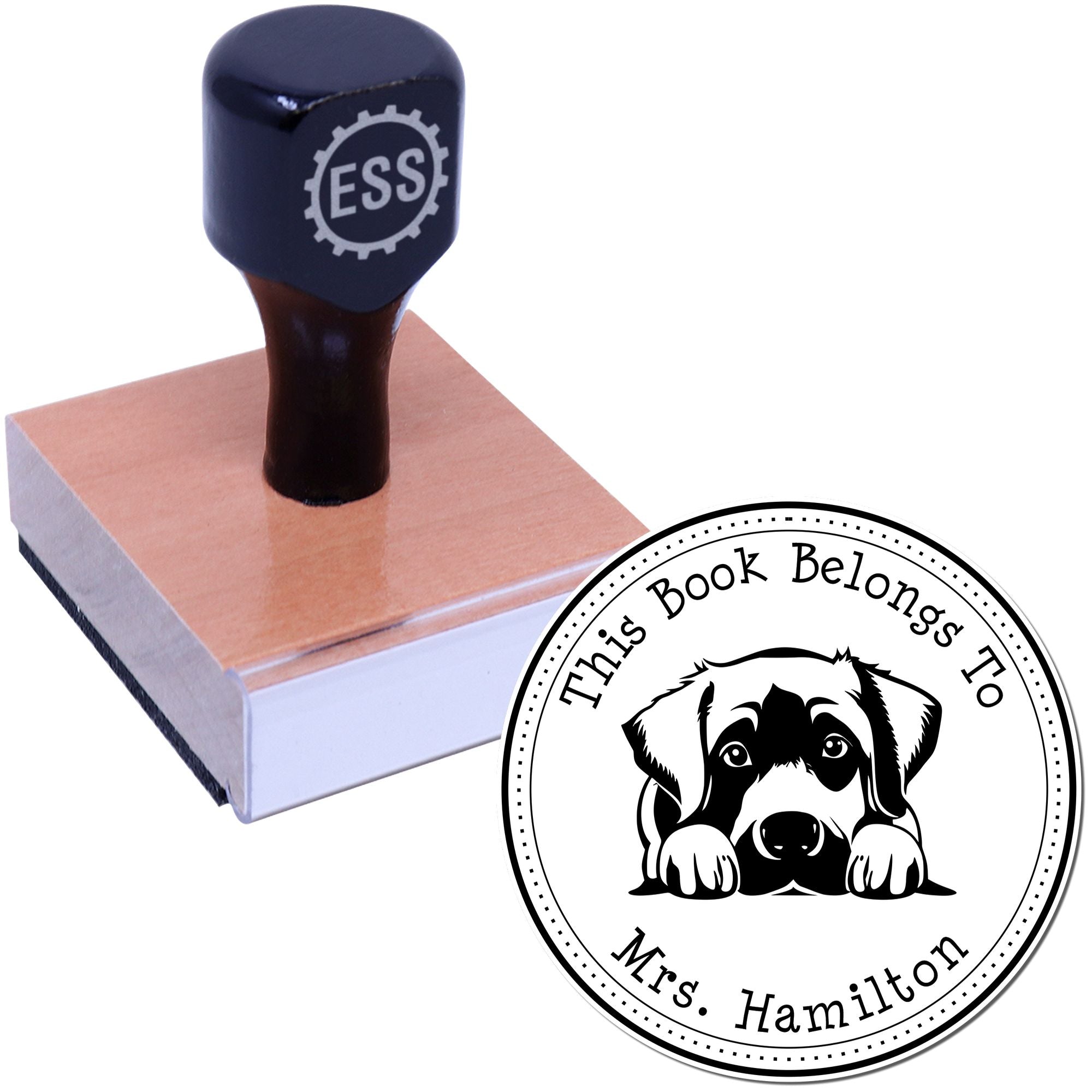 Wooden Handle Anatolian Shepherd Personalized Property of Stamp - Engineer Seal Stamps