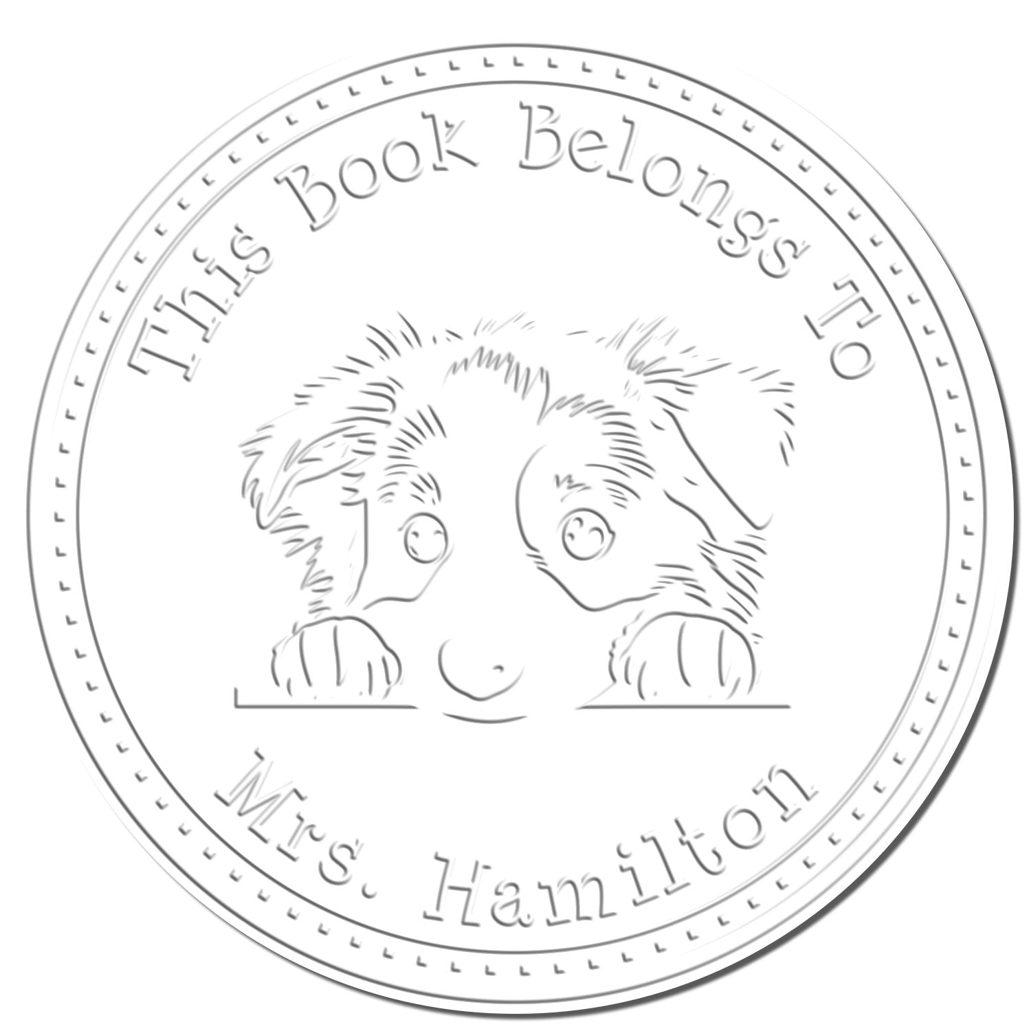 Desk Australian Shepherd Personalized Embossing Seal - Engineer Seal Stamps