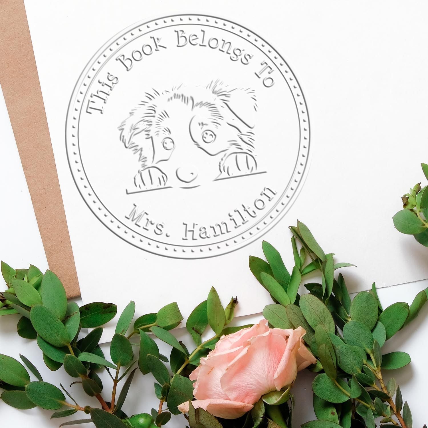 Desk Australian Shepherd Personalized Embossing Seal - Engineer Seal Stamps