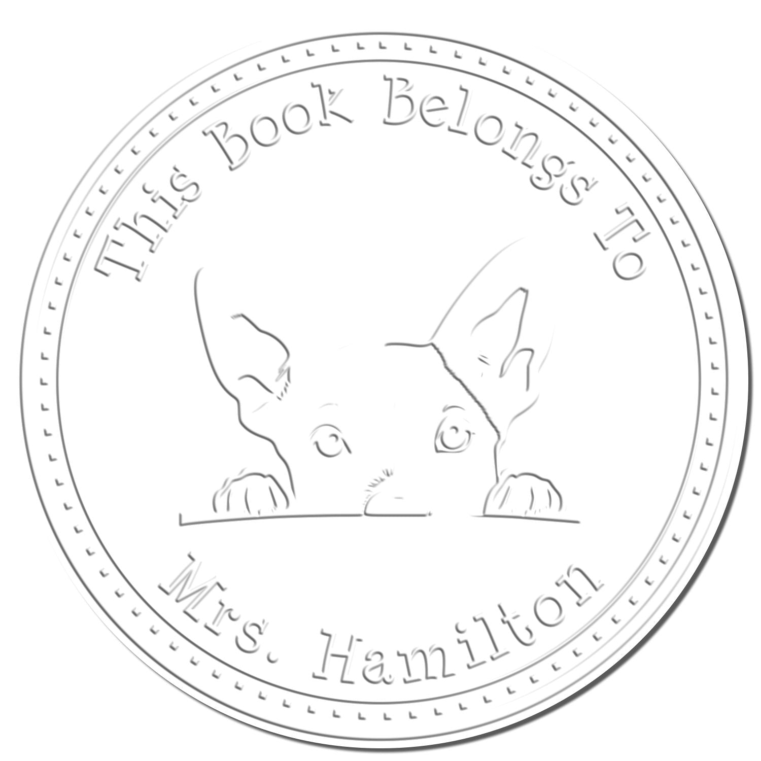 Hybrid Basenji Custom Ex Libris Embossing Stamp - Engineer Seal Stamps