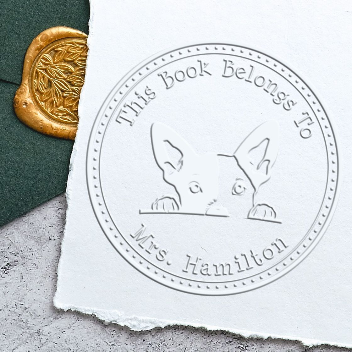 Hybrid Basenji Custom Ex Libris Embossing Stamp - Engineer Seal Stamps