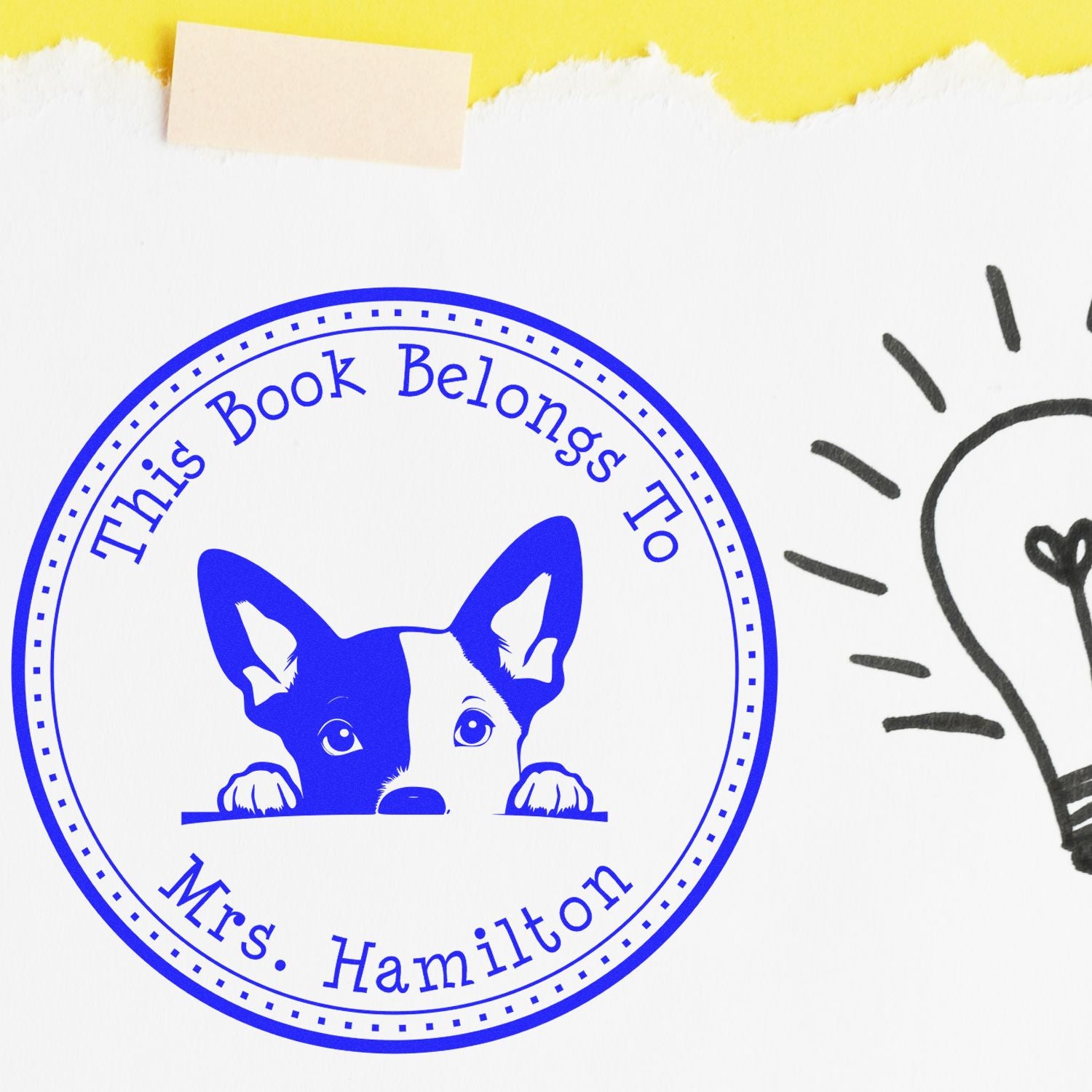 Basenji Personalizable Librarian Stamp - Engineer Seal Stamps