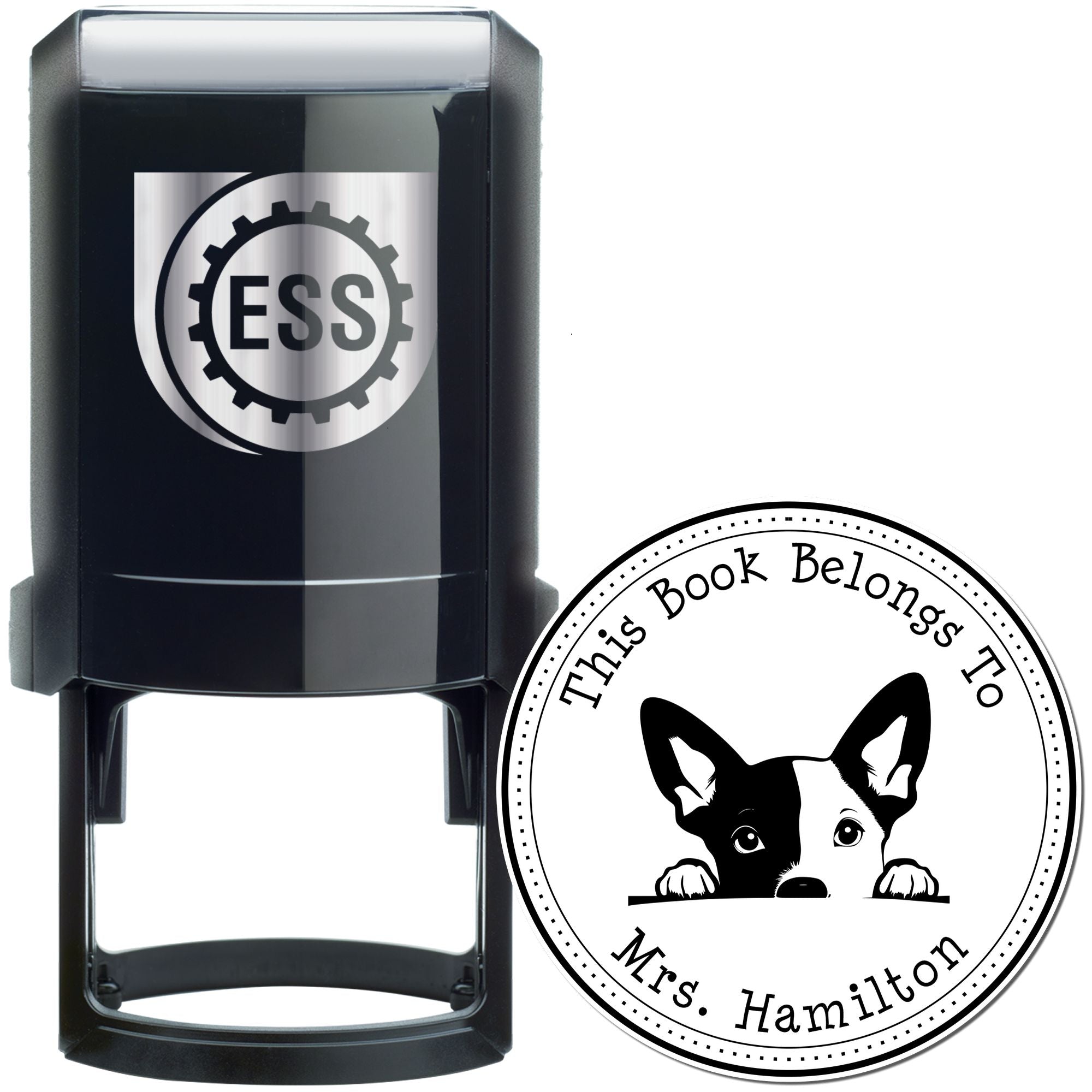 Self-Inking Basenji Custom-Made Private Library Stamp - Engineer Seal Stamps