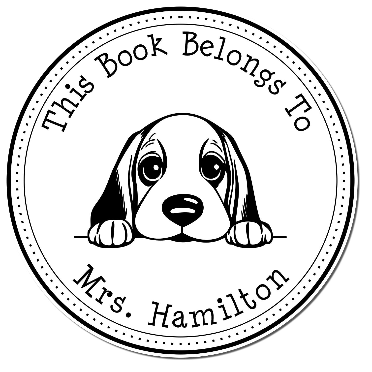 Basset Hound Custom-Made Ex Libris Book Stamper - Engineer Seal Stamps