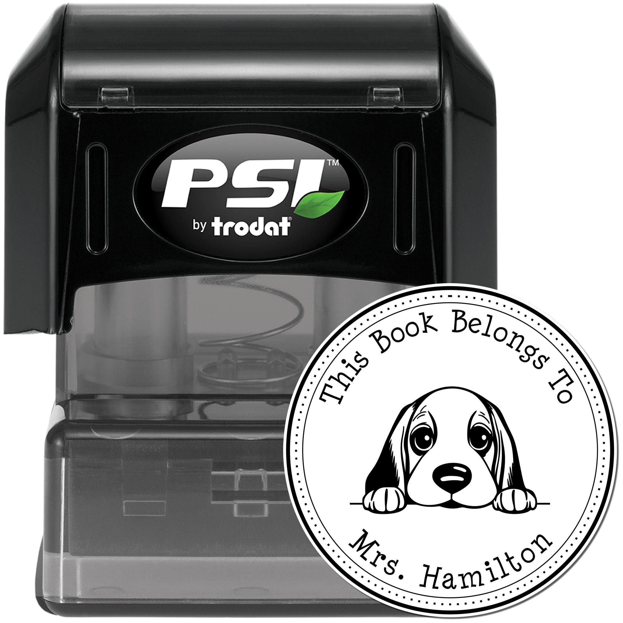 Basset Hound Personalizable Librarian Stamper - Engineer Seal Stamps