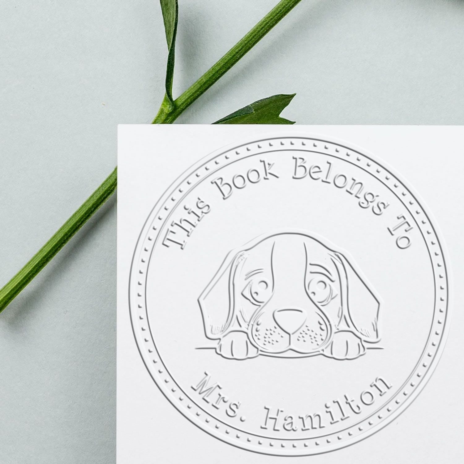 Handheld Beagle Personalized Library of Embossed Seal Stamp - Engineer Seal Stamps