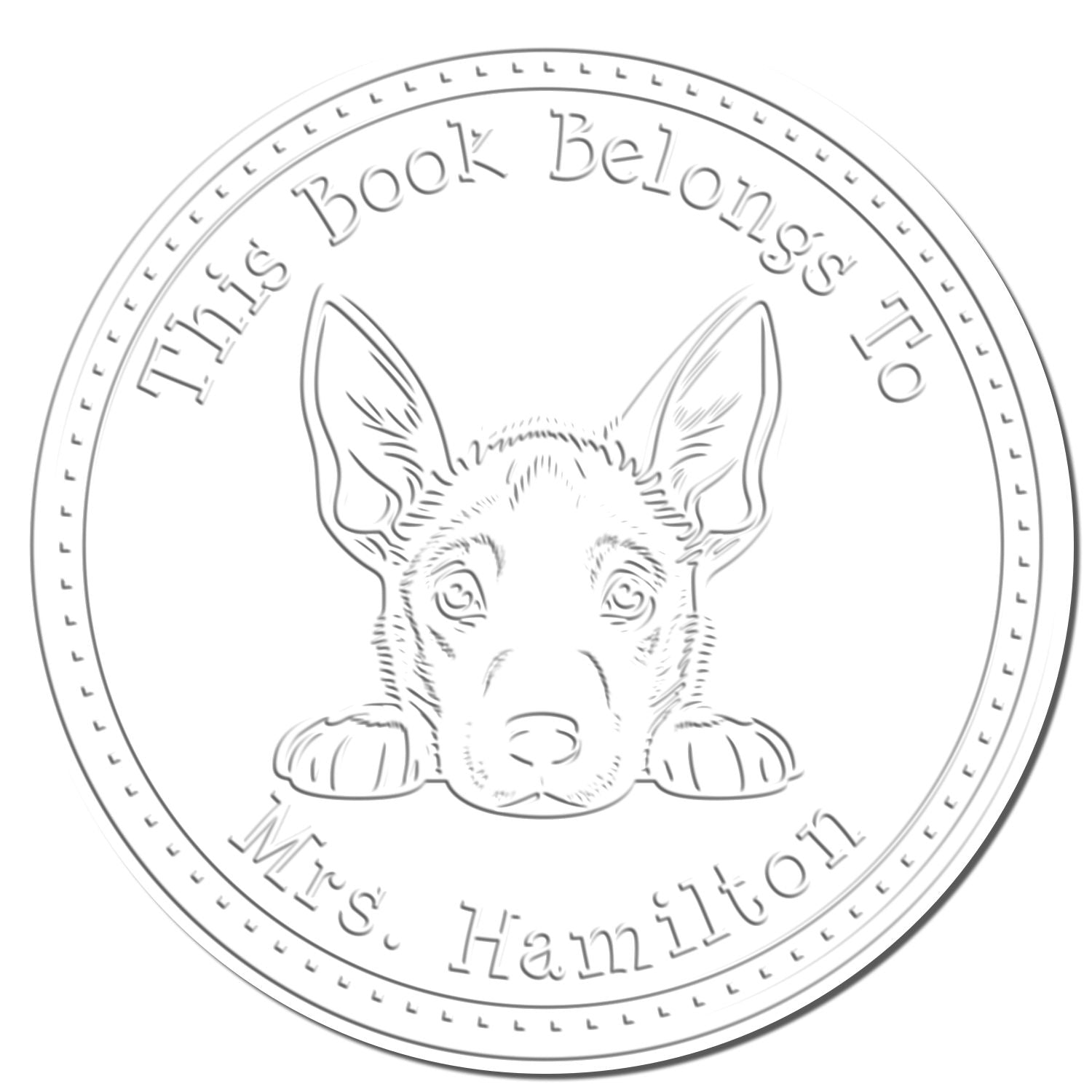 Handheld Belgian Malinois Personalized Library of Embossing Seal Stamp - Engineer Seal Stamps
