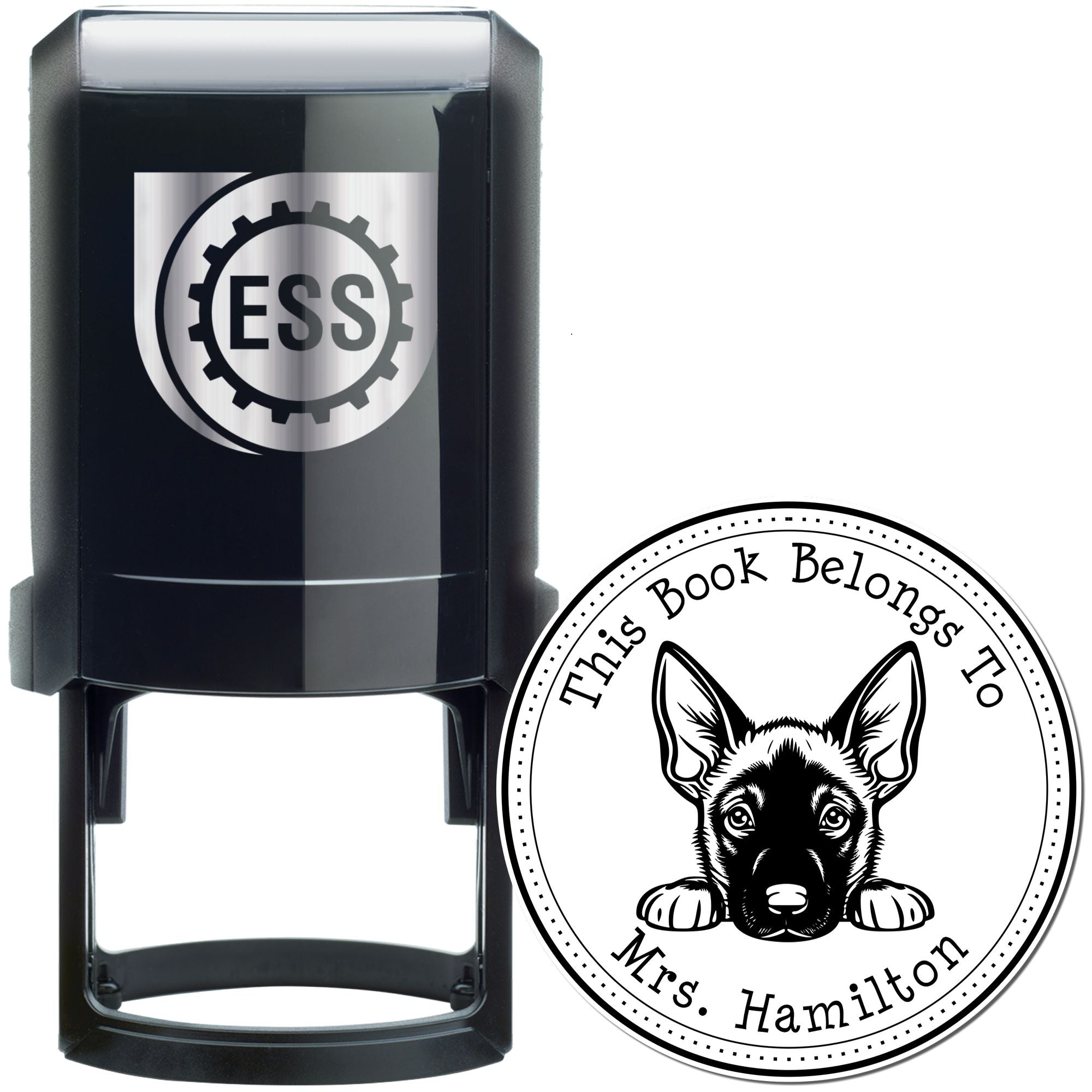 Self-Inking Belgian Malinois Customized Library of Stamper - Engineer Seal Stamps