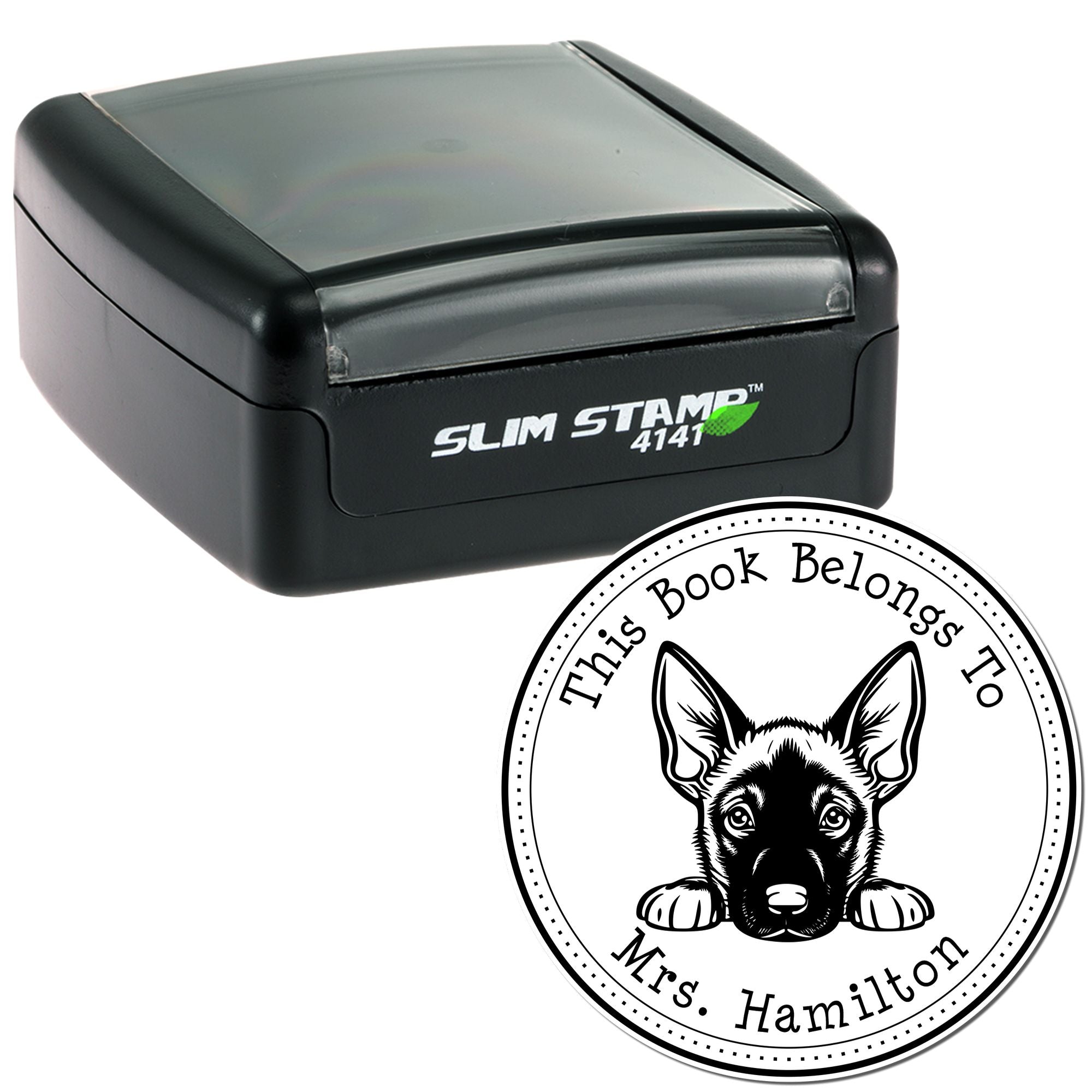 Belgian Malinois Custom-Made Library Book Stamper - Engineer Seal Stamps