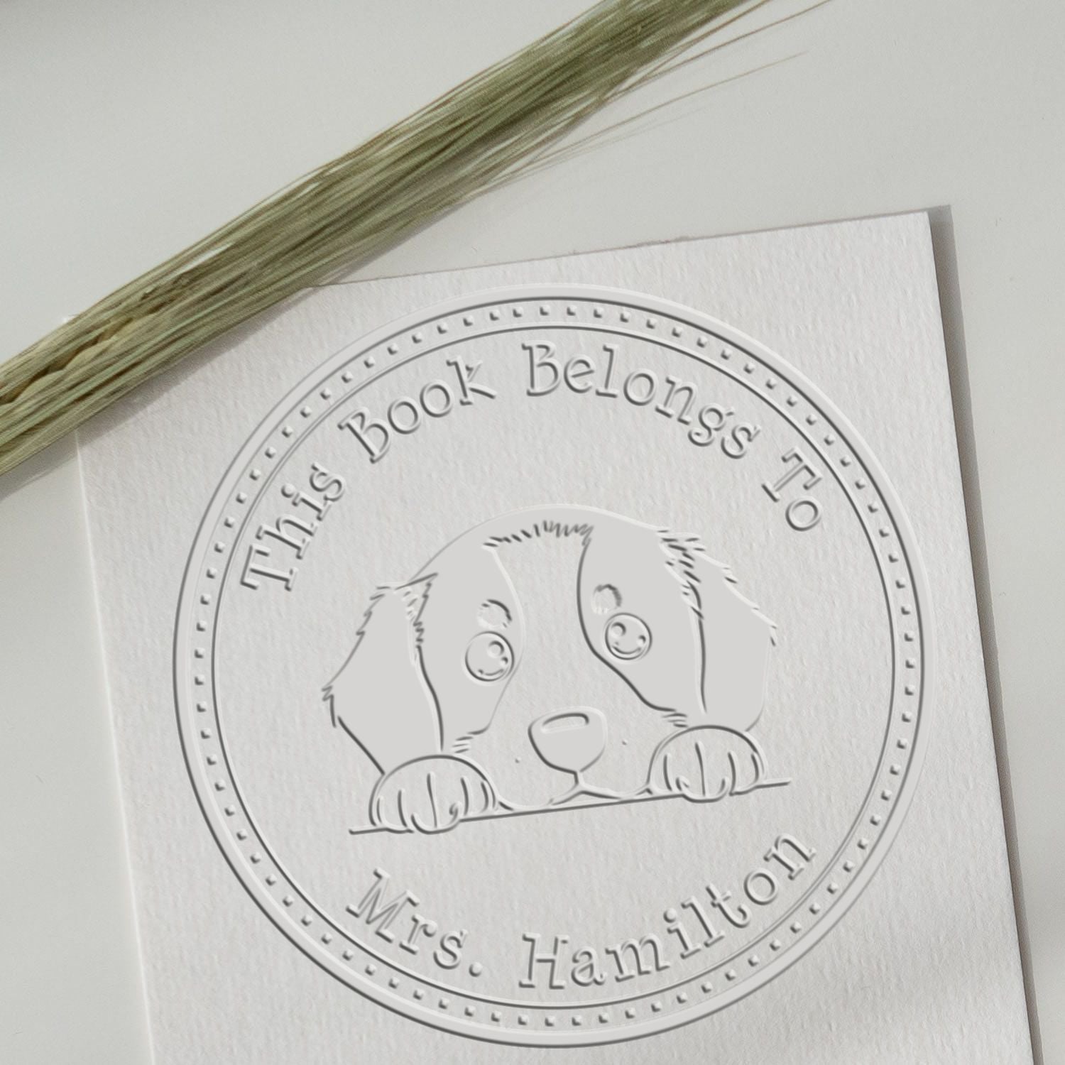 Bernese Mountain Personalized Ex Libris Book Embosser Seal - Engineer Seal Stamps