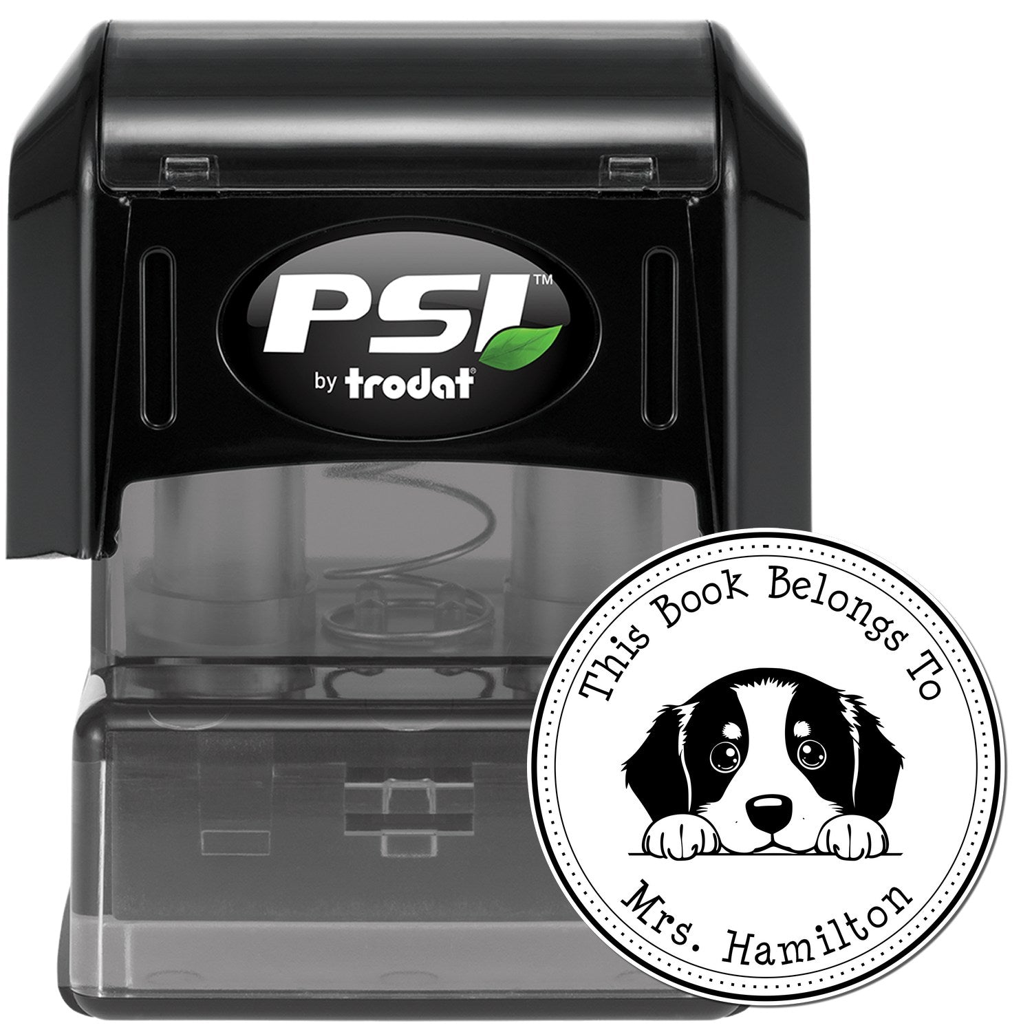 Bernese Mountain Personalizable Book Label Stamp - Engineer Seal Stamps