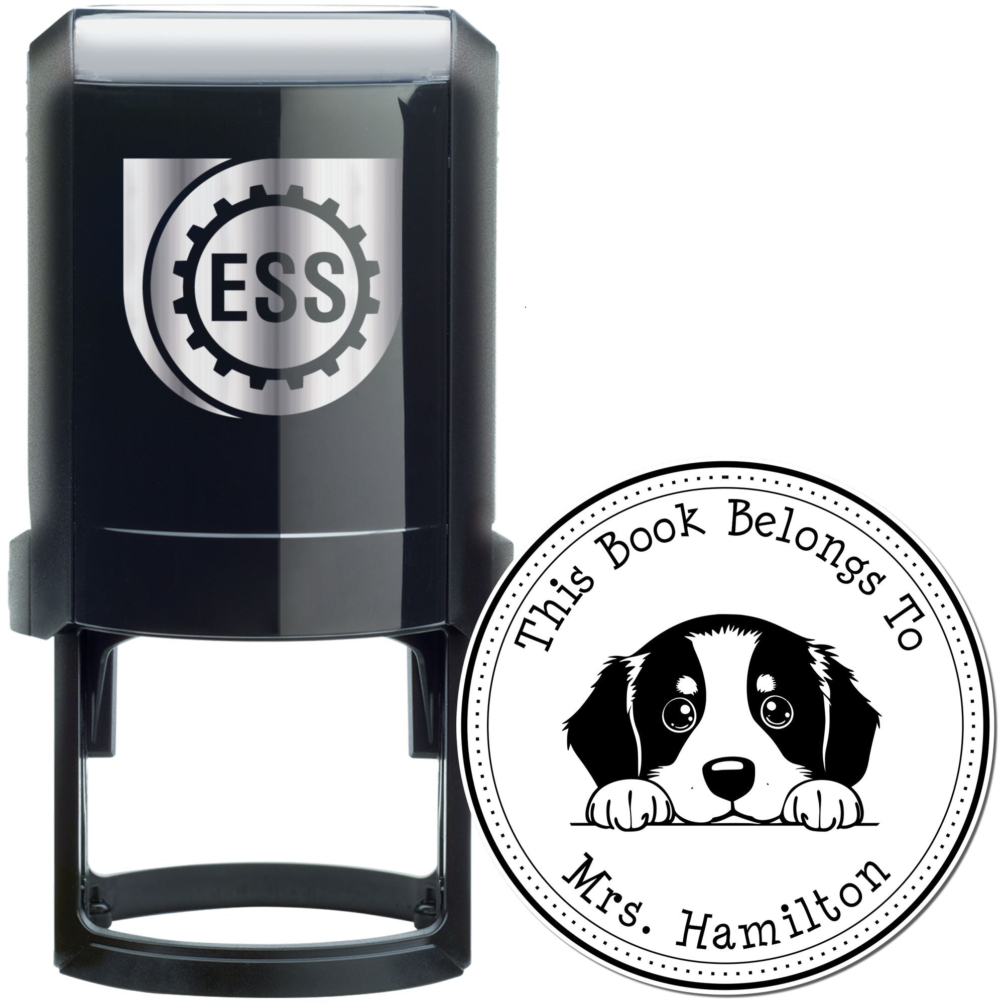 Self-Inking Bernese Mountain Customized From the Library of Stamp - Engineer Seal Stamps