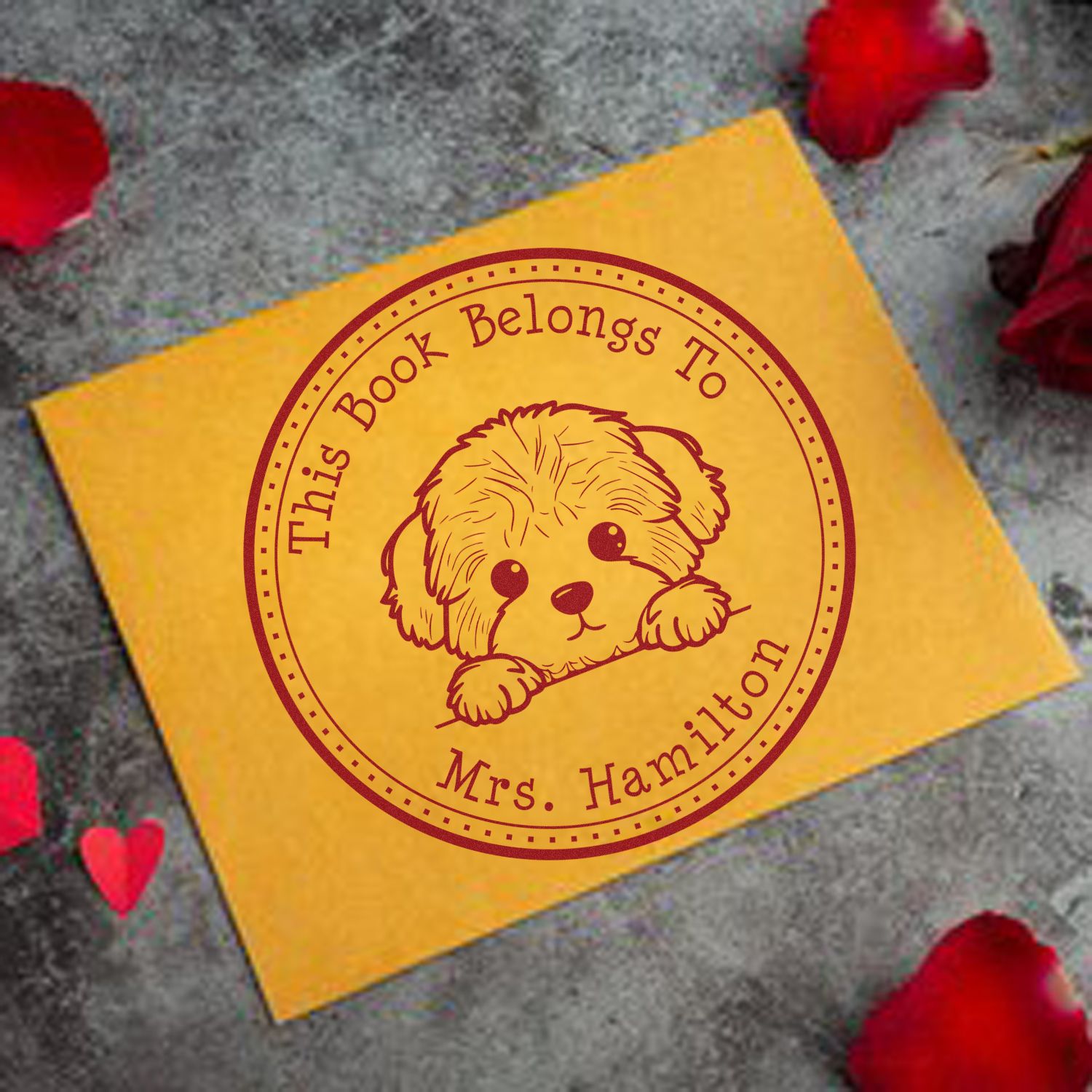 Self-Inking Bichon Frise Customized From the Library of Stamper - Engineer Seal Stamps