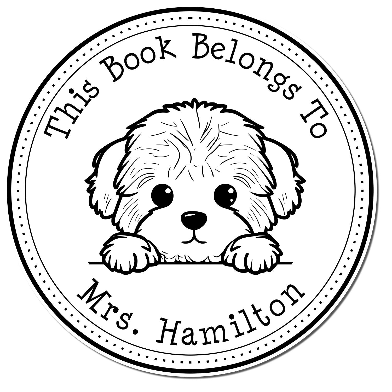 Bichon Frise Custom-Made Home Library Stamper - Engineer Seal Stamps