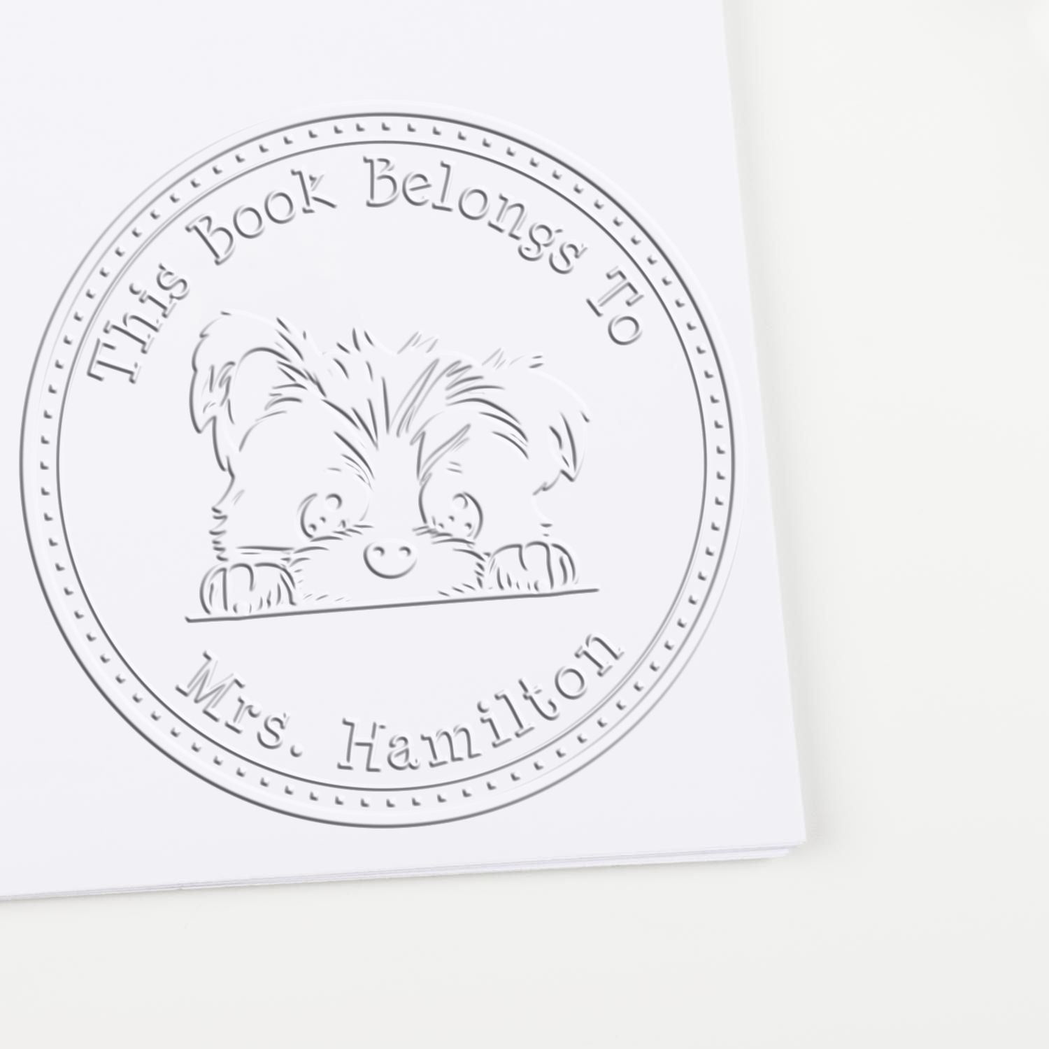 Hybrid Biewer Terrier Custom Ex Libris Library Seal - Engineer Seal Stamps