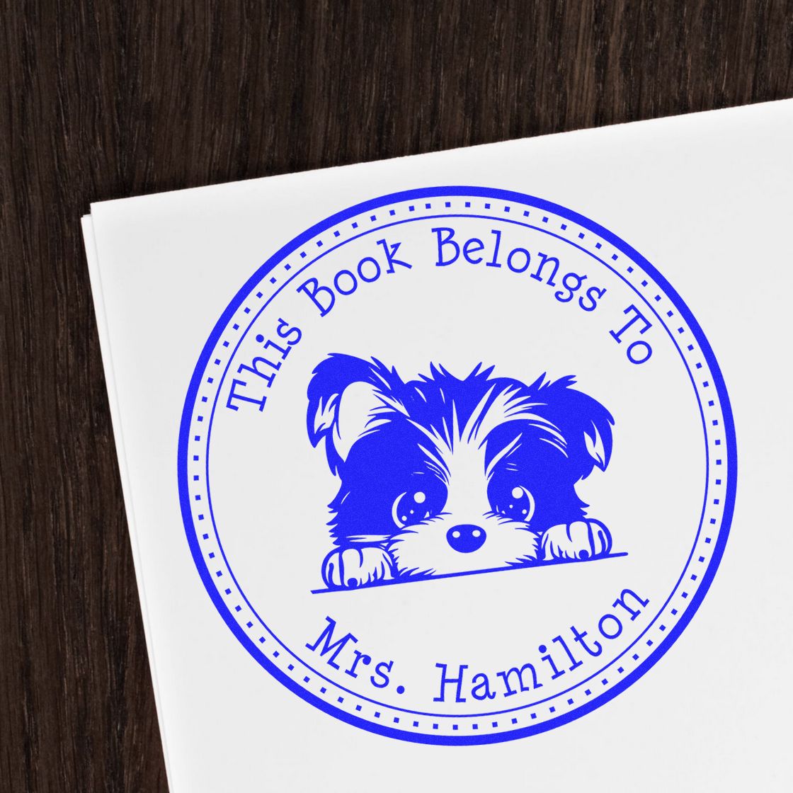 Biewer Terrier Custom-Made Book Collection Stamp - Engineer Seal Stamps