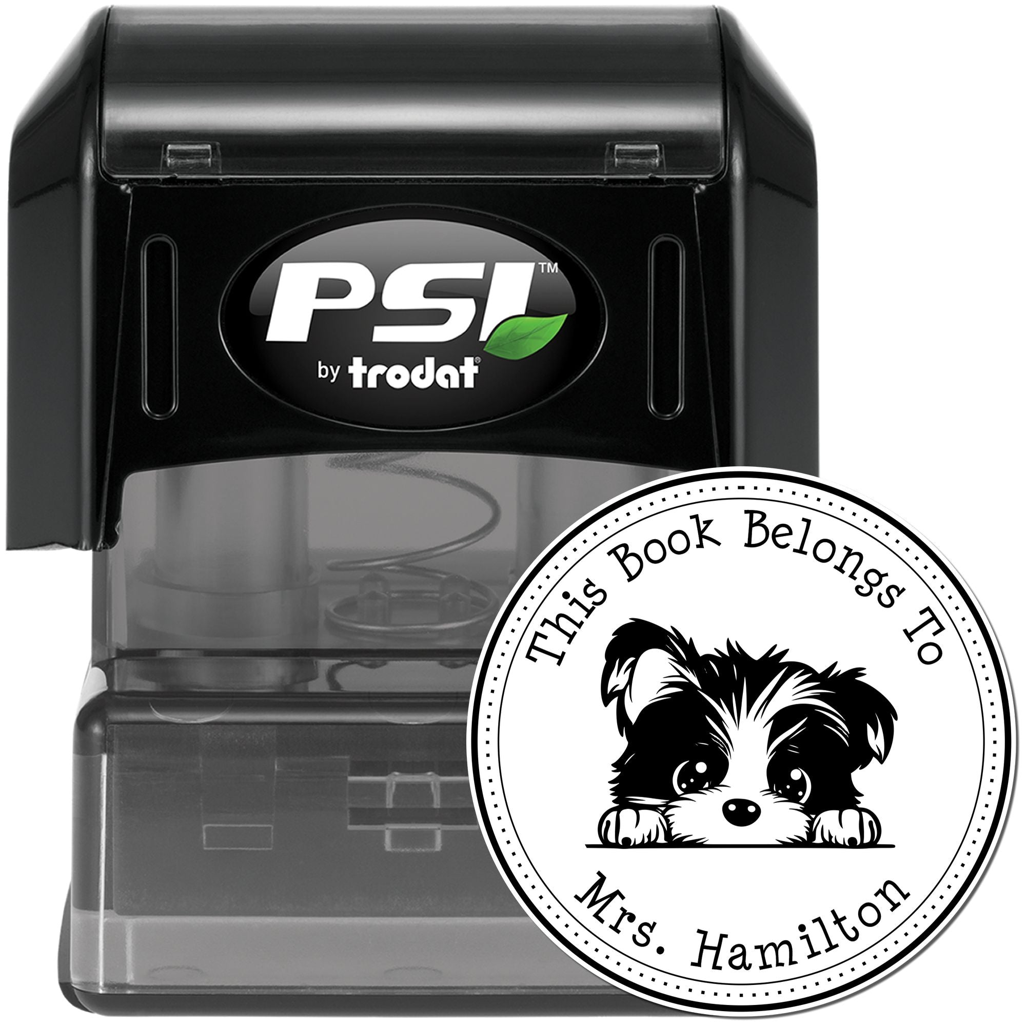Biewer Terrier Personalizable Library Name Stamp - Engineer Seal Stamps