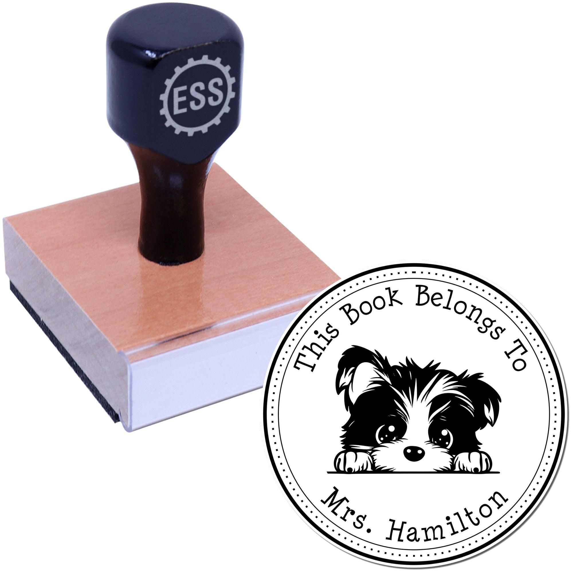 Wooden Handle Biewer Terrier Personalized Desk of Stamp - Engineer Seal Stamps