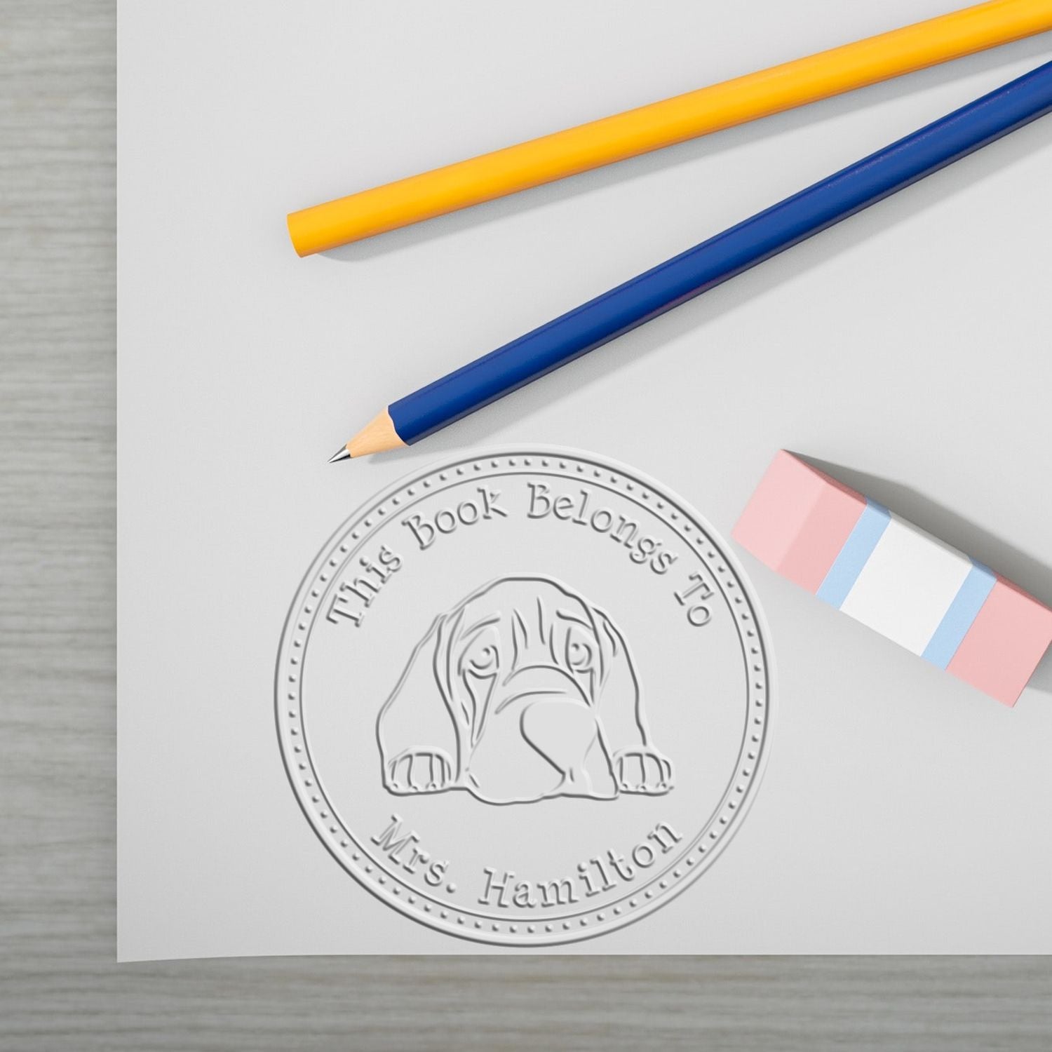 Hybrid Bloodhound Custom Ex Libris Library Embosser - Engineer Seal Stamps