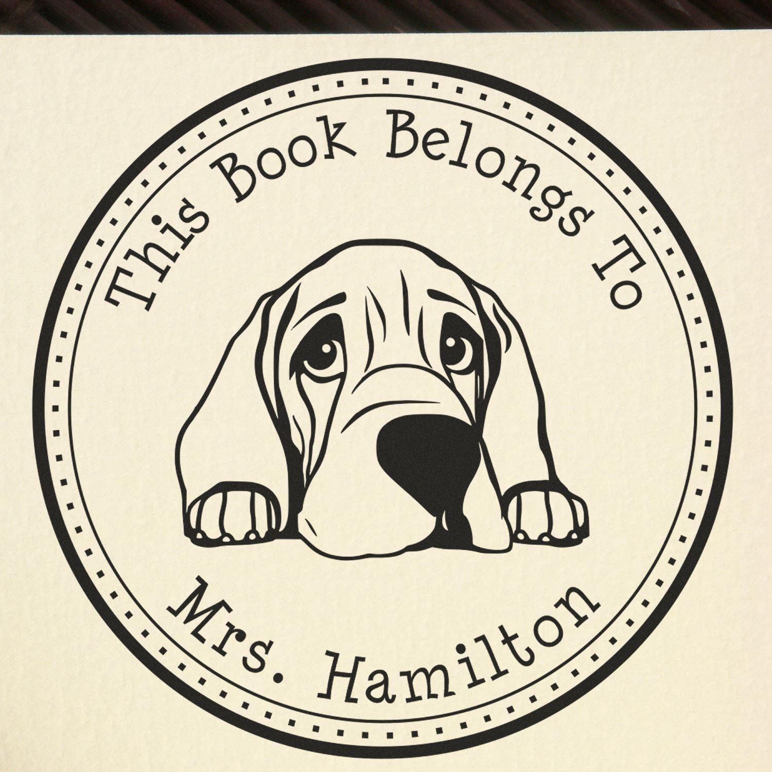 Bloodhound Personalizable Library Name Stamper - Engineer Seal Stamps