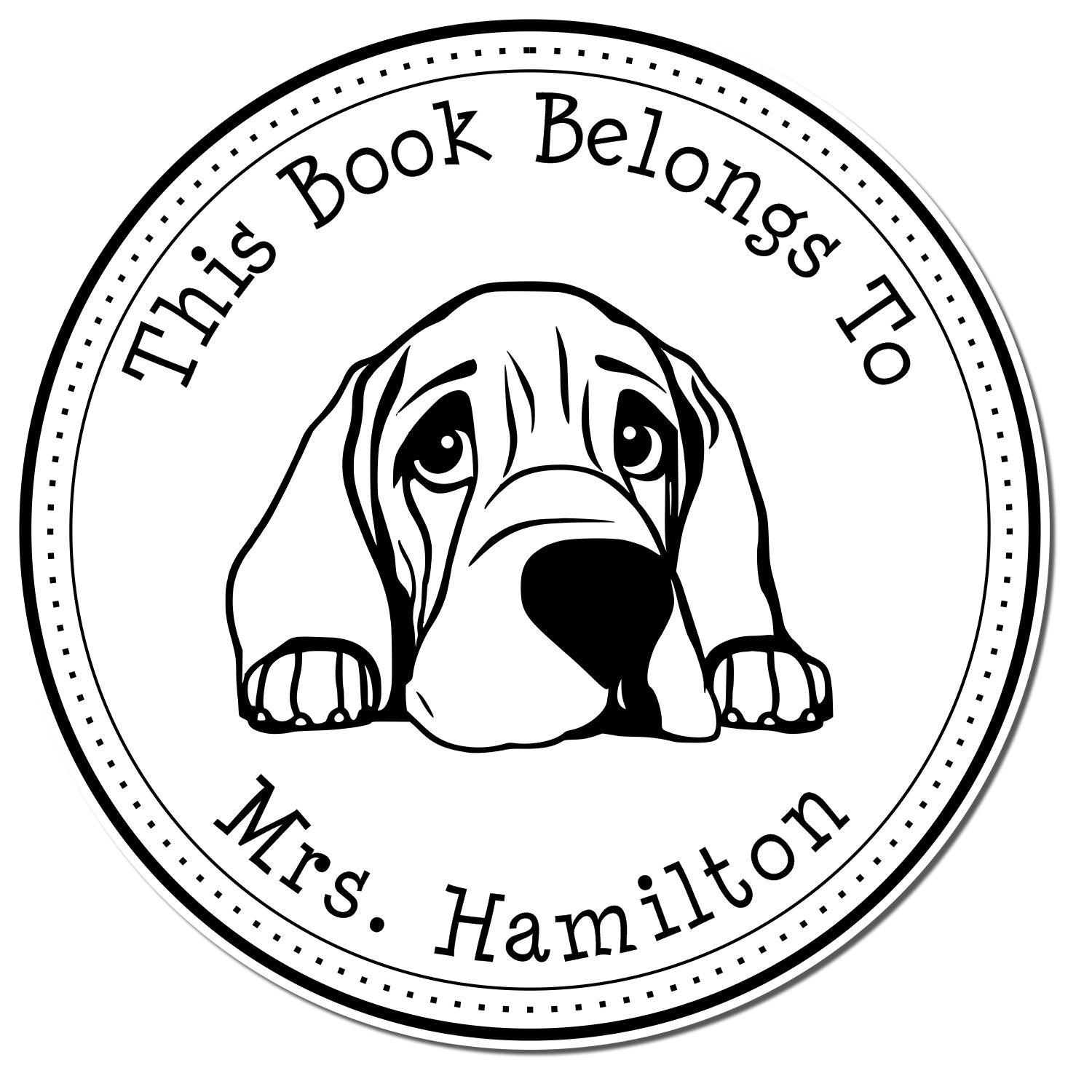 Bloodhound Personalizable Library Name Stamper - Engineer Seal Stamps