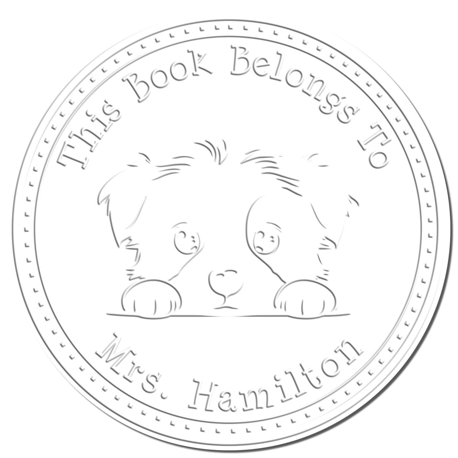 Hybrid Border Collie Custom Ex Libris Library Embosser Seal - Engineer Seal Stamps