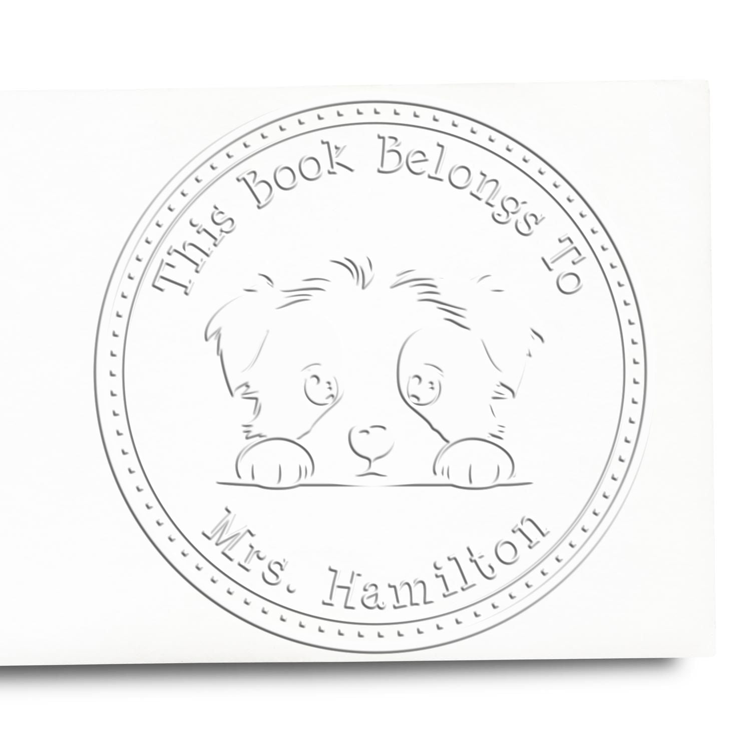 Handheld Border Collie Personalized From the Library of Embosser Seal