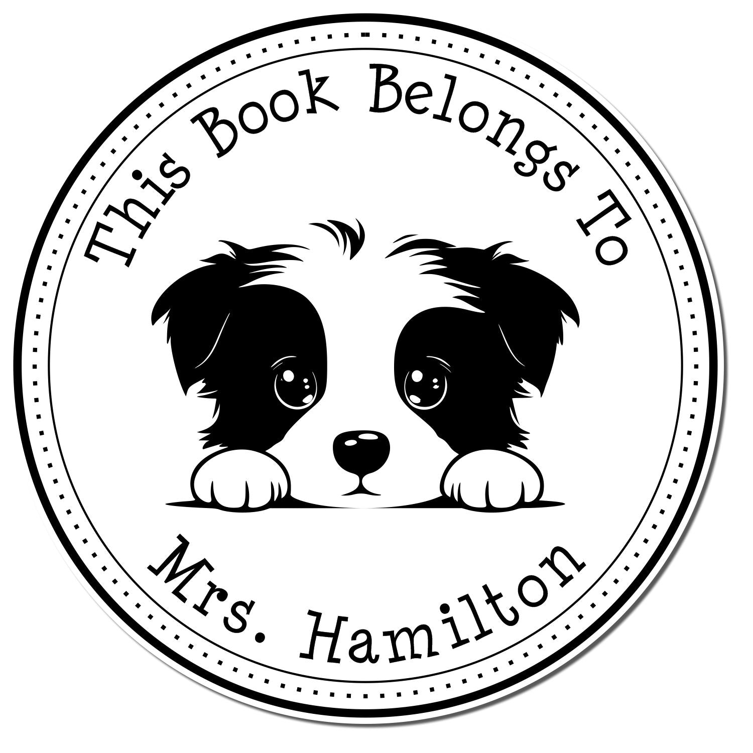 Border Collie Custom-Made Librarian Stamp - Engineer Seal Stamps