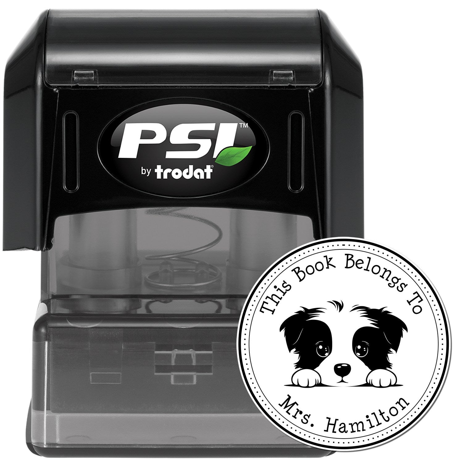 Border Collie Personalizable Private Library Stamp - Engineer Seal Stamps