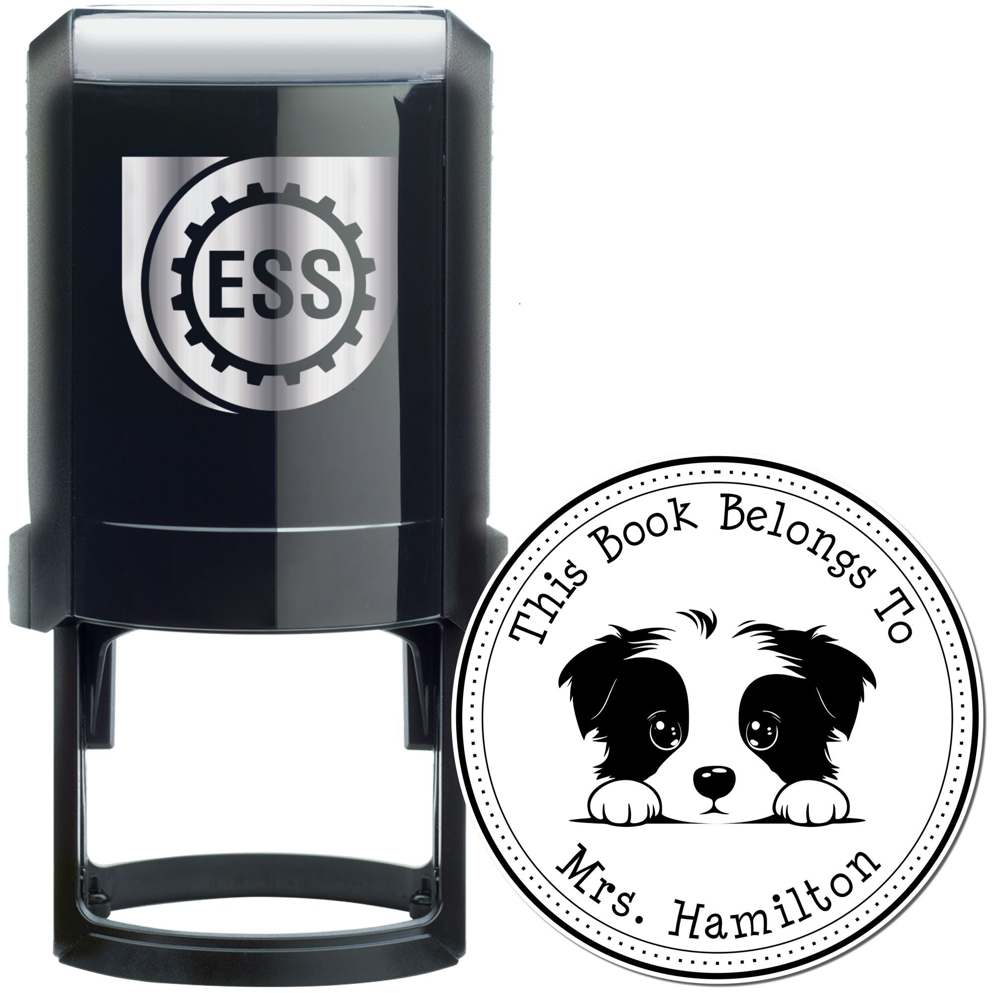Self-Inking Border Collie Customized Read it Return It Stamp - Engineer Seal Stamps