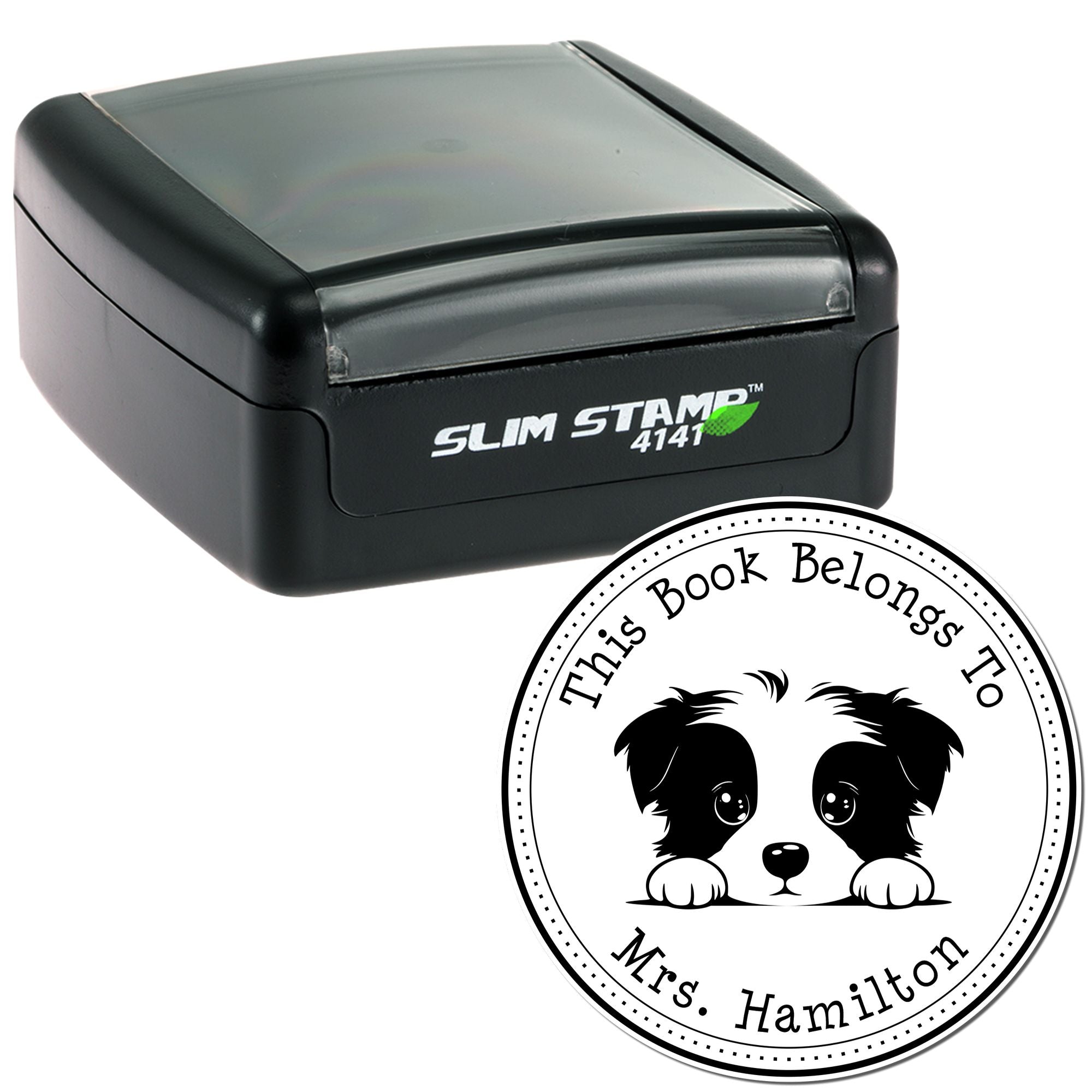 Border Collie Custom-Made Librarian Stamp - Engineer Seal Stamps
