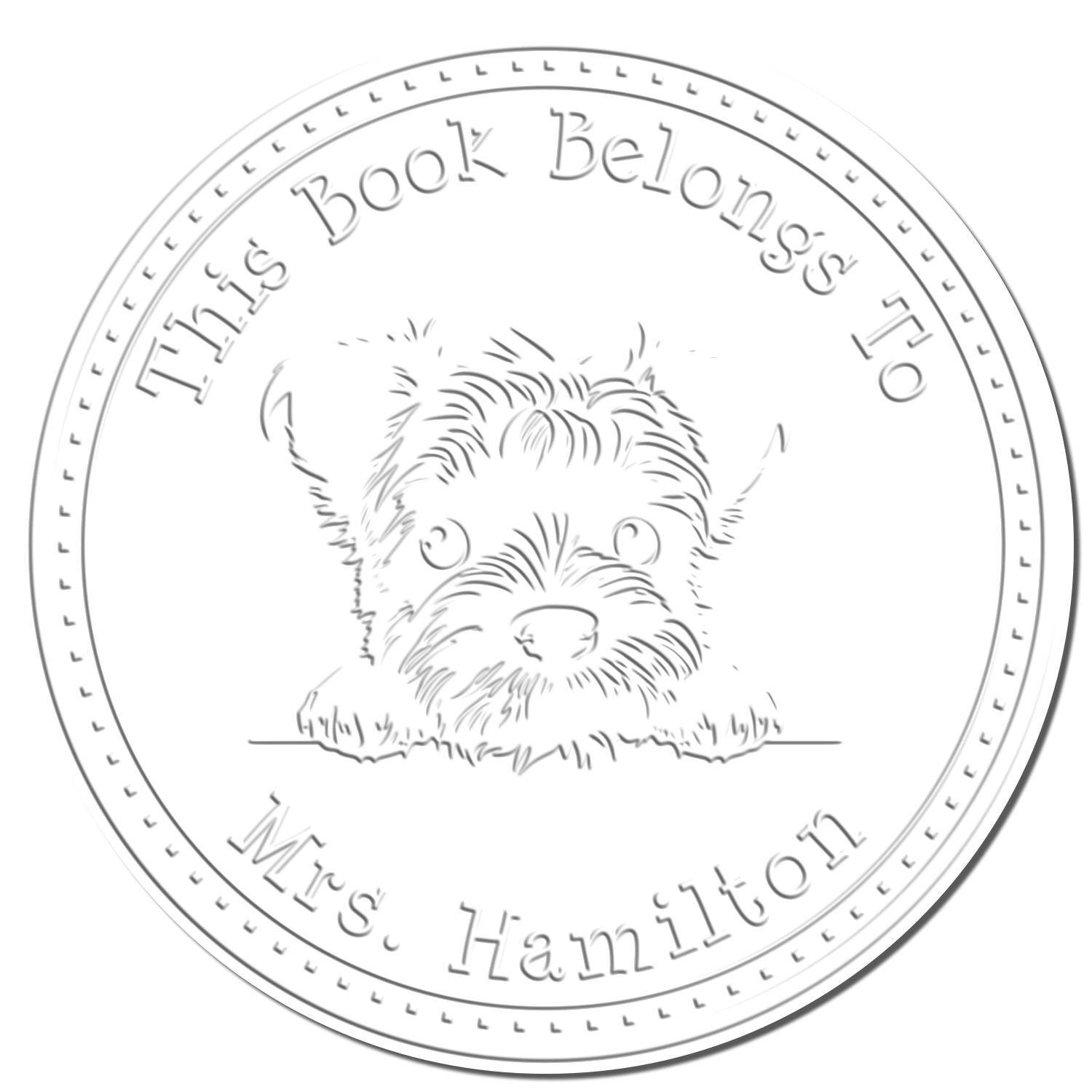 Desk Border Terrier Custom Seal Embosser - Engineer Seal Stamps