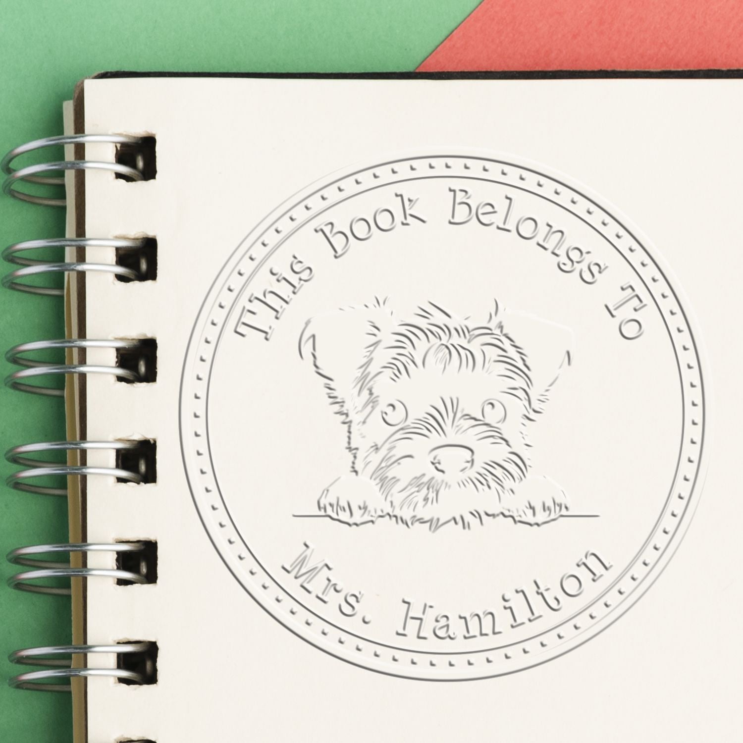 Border Terrier Personalized Ex Libris Book Embossed Stamp - Engineer Seal Stamps