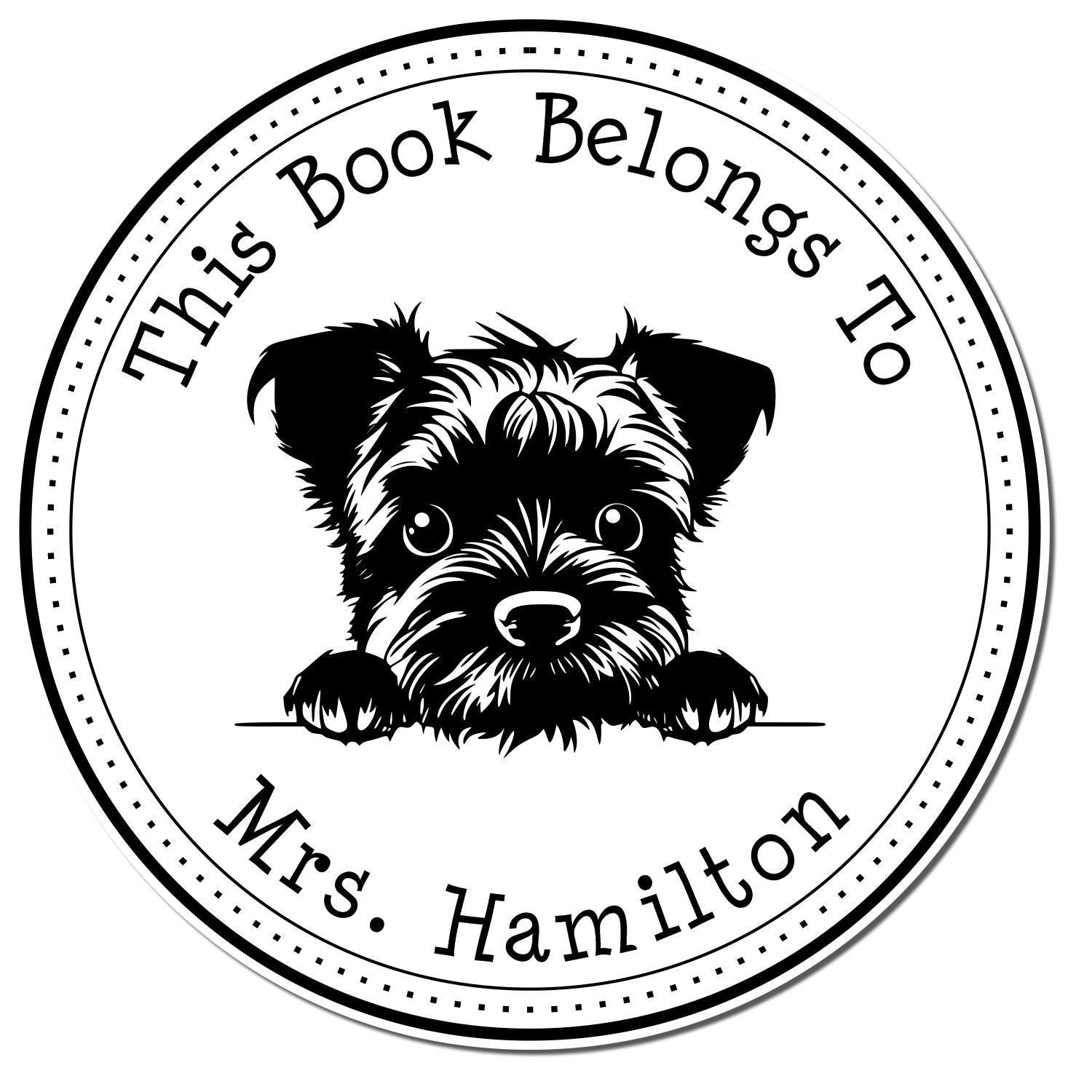 Border Terrier Custom-Made Librarian Stamper - Engineer Seal Stamps