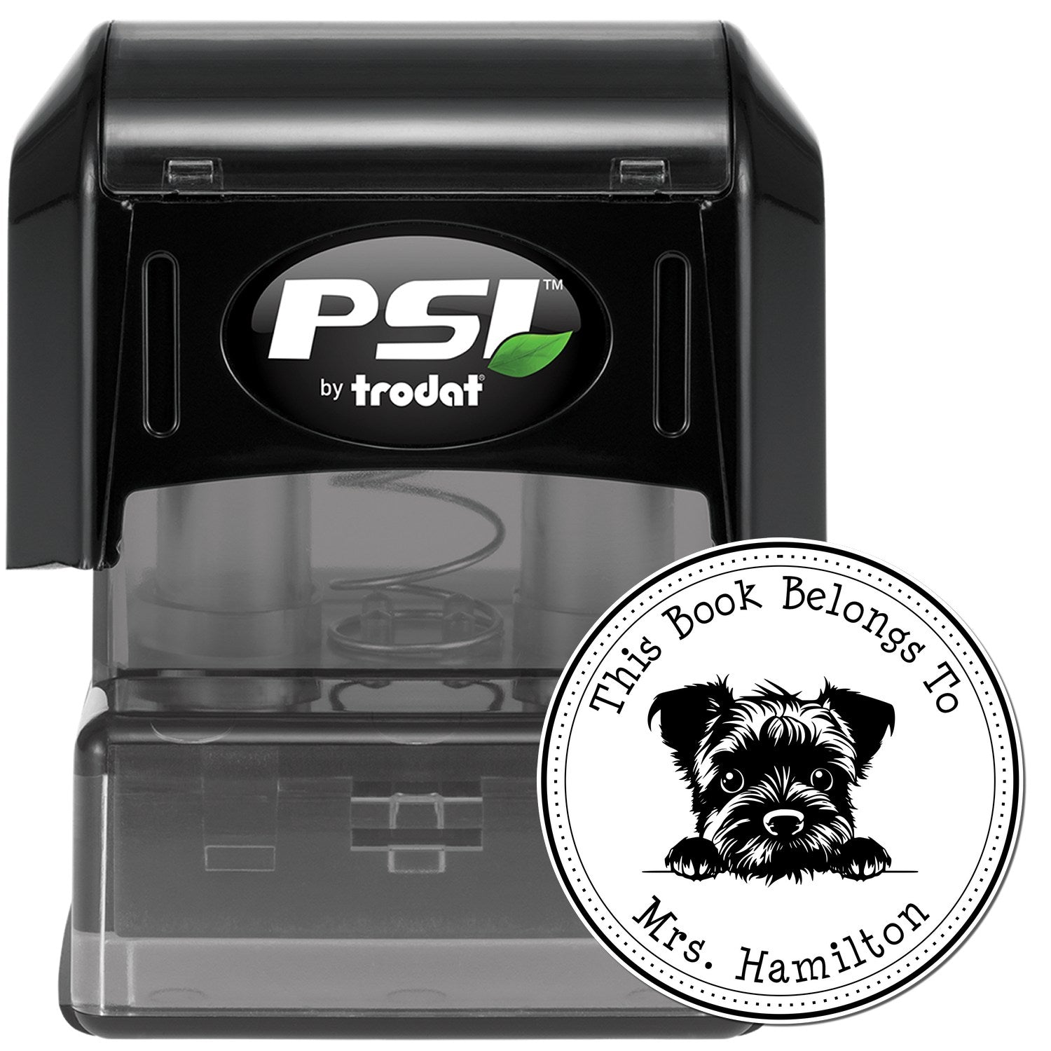 Border Terrier Personalizable Private Library Stamper - Engineer Seal Stamps