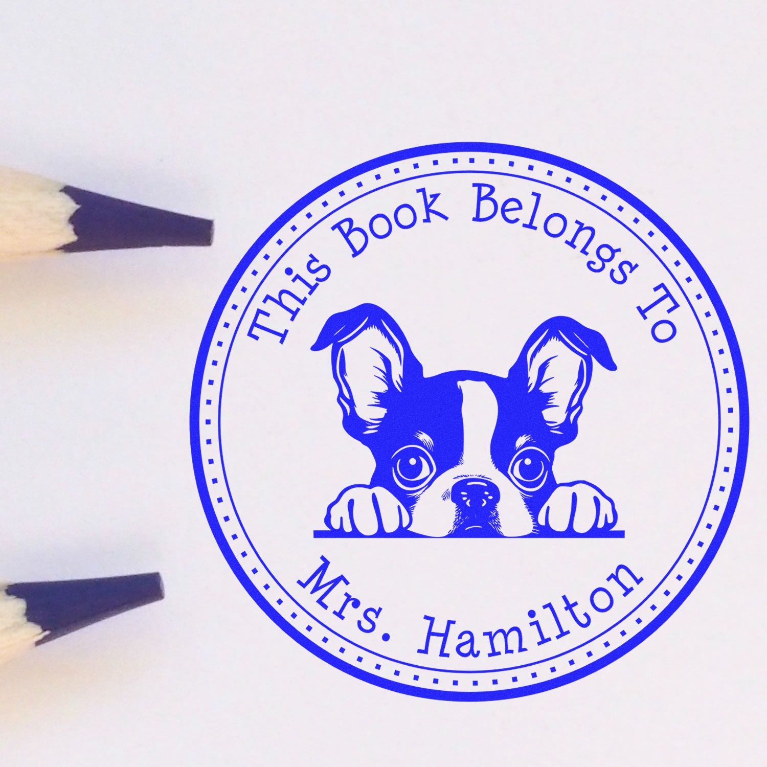 Boston Terrier Personalized Library of Stamp - Engineer Seal Stamps