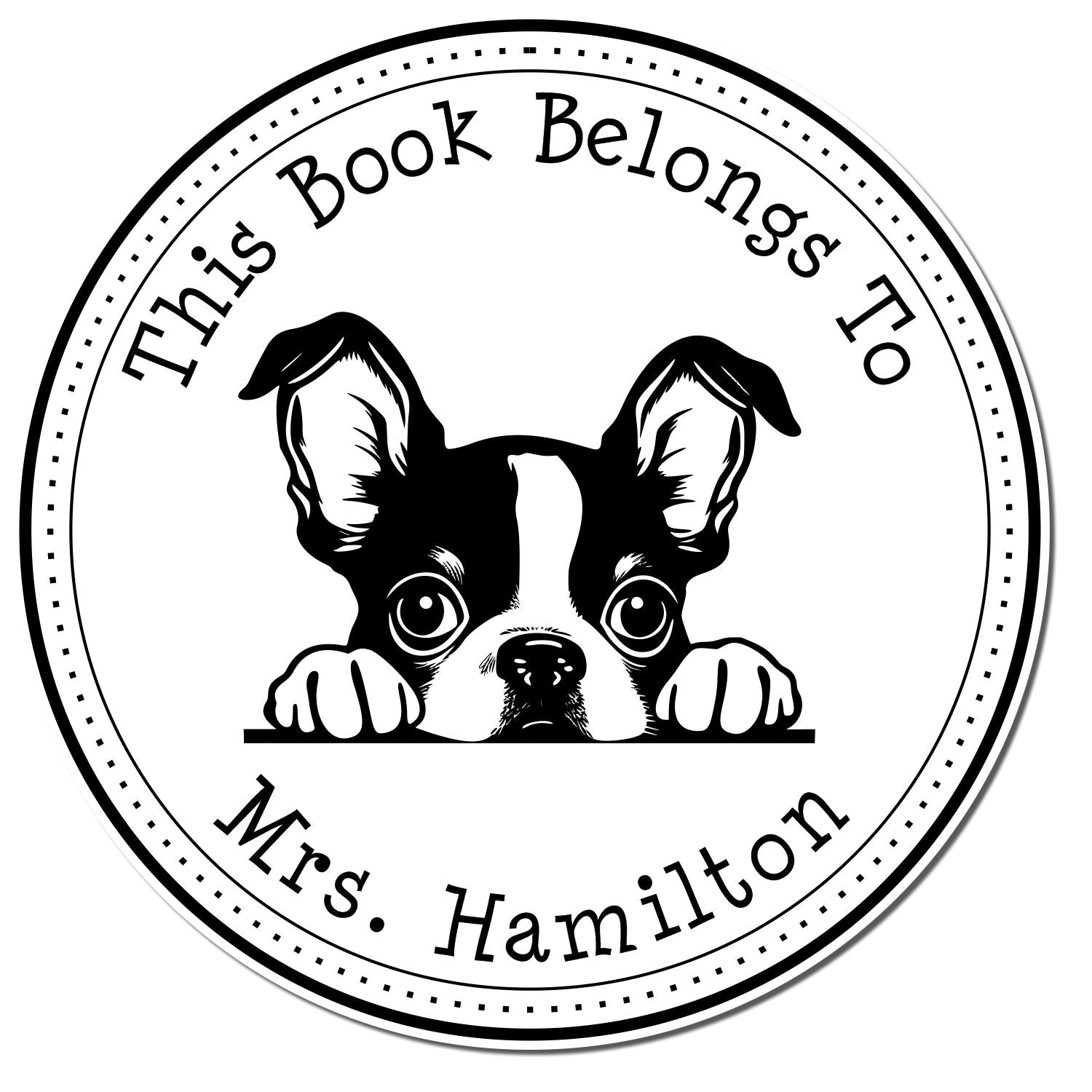 Boston Terrier Personalized Library of Stamp - Engineer Seal Stamps