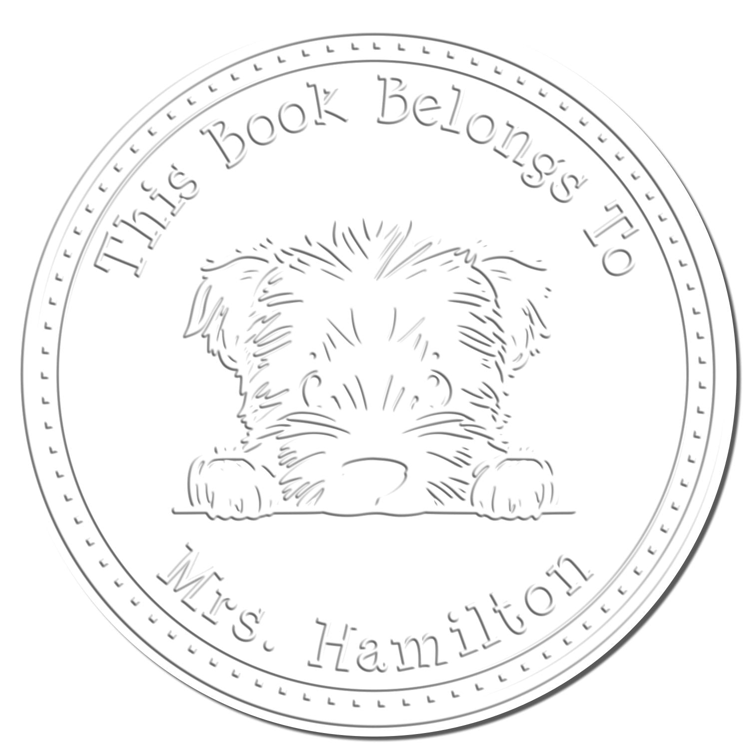 Handheld Bouvier Des Flandres Personalized From the Library of Embossing Seal - Engineer Seal Stamps