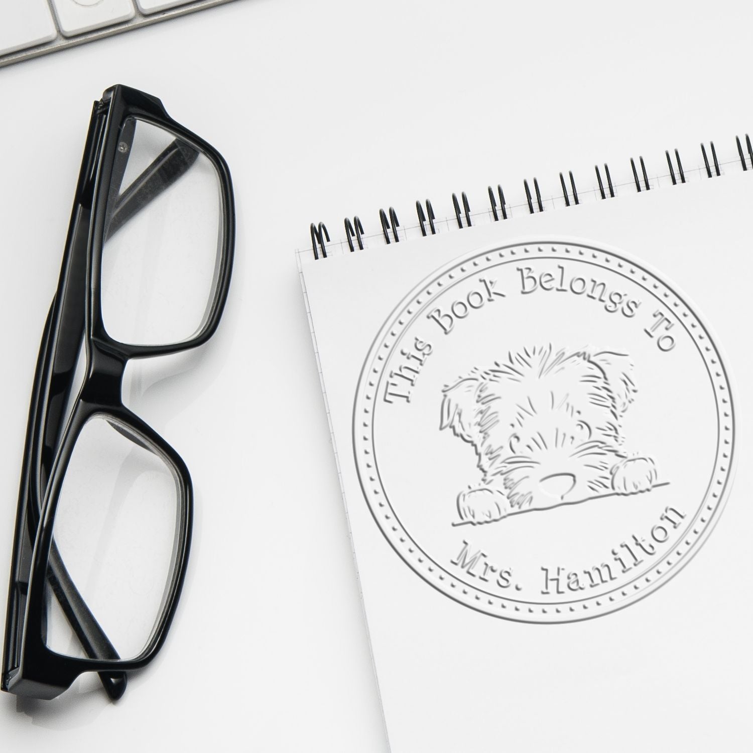Handheld Bouvier Des Flandres Personalized From the Library of Embossing Seal