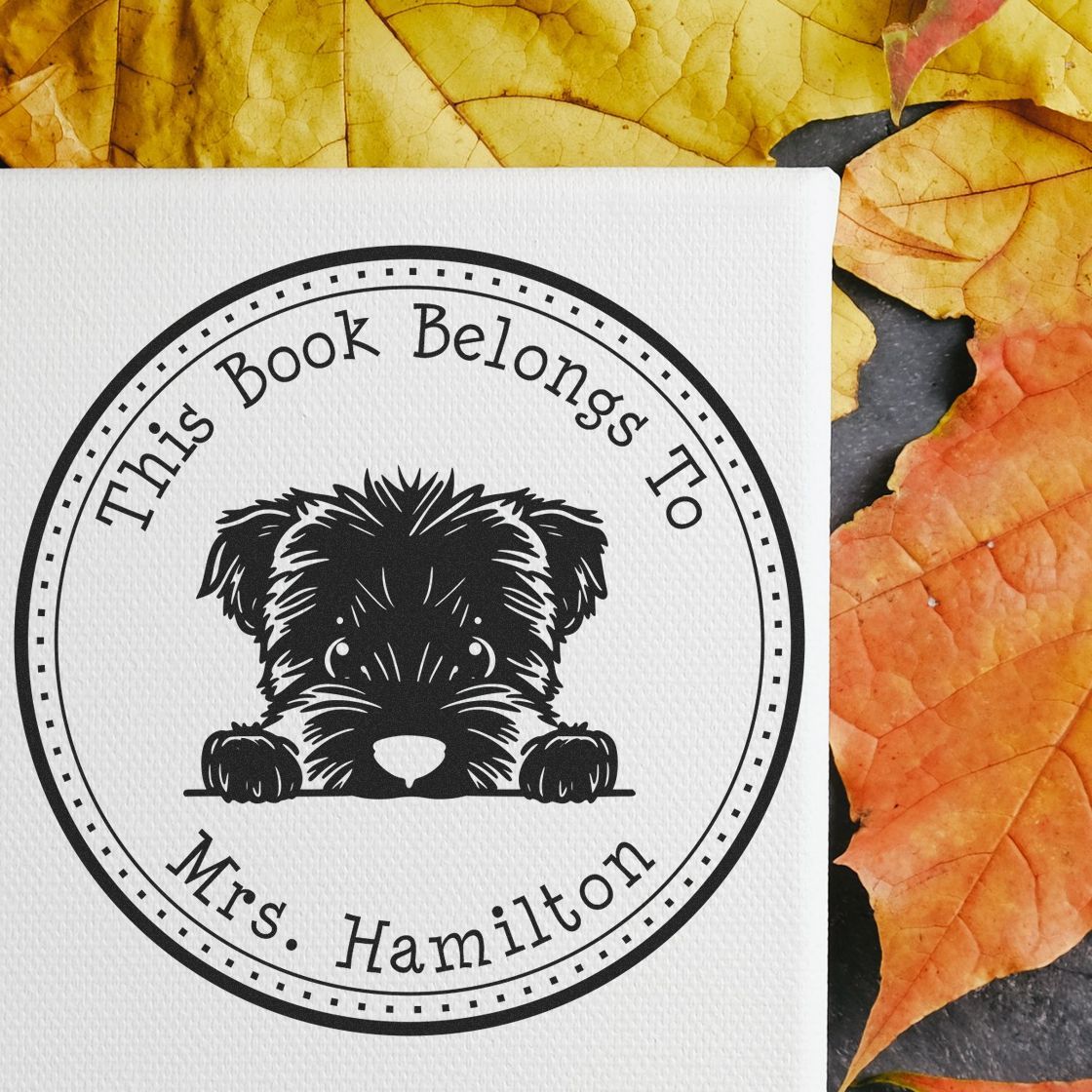 Self-Inking Bouvier Des Flandres Customized Book Stamper - Engineer Seal Stamps