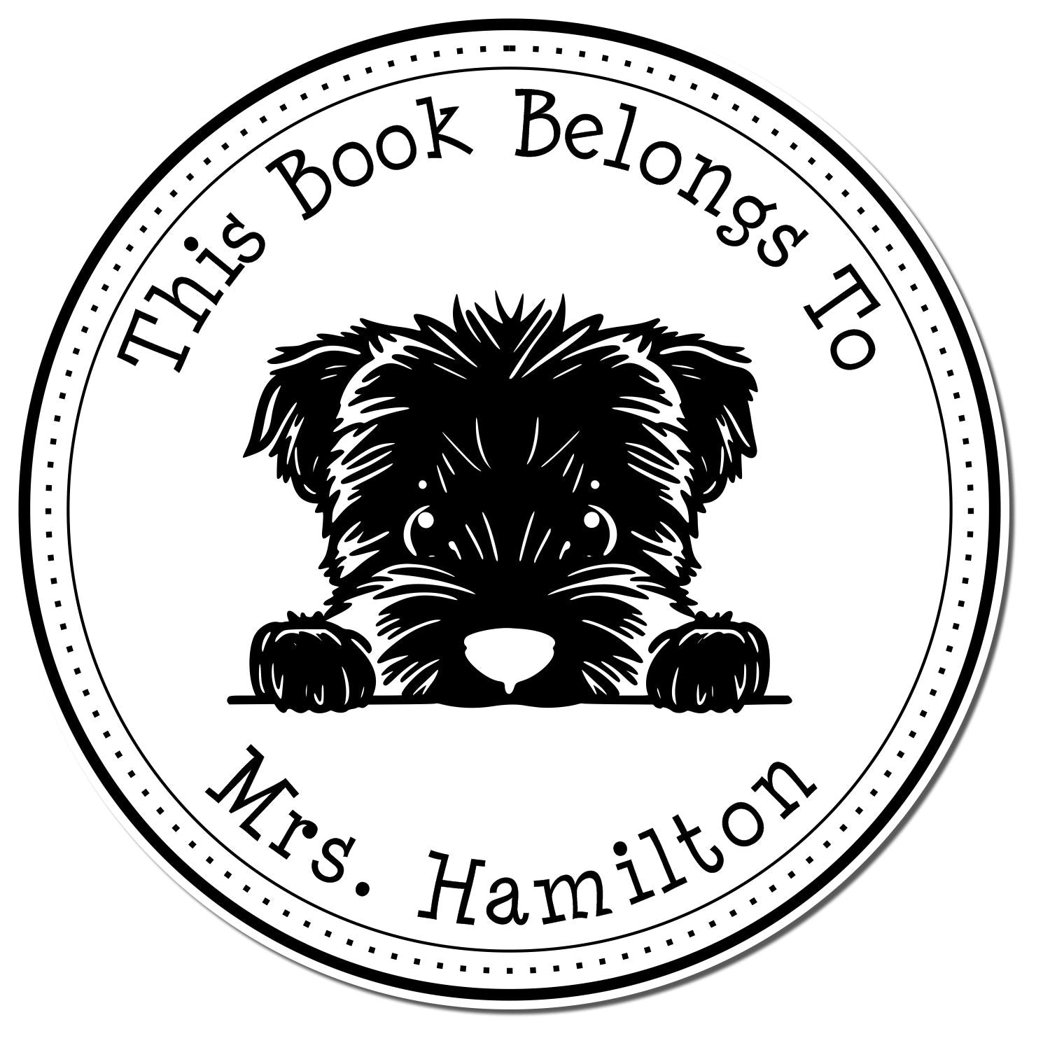 Self-Inking Bouvier Des Flandres Customized Book Stamper - Engineer Seal Stamps