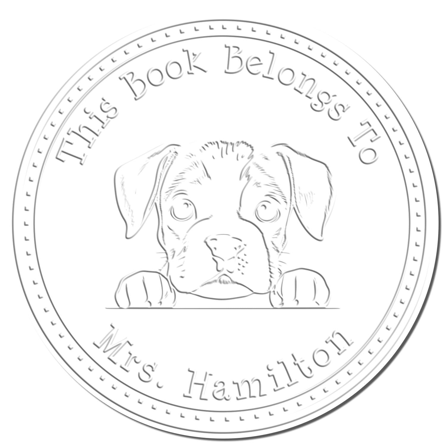 Handheld Boxer Personalized From the Library of Embossing Stamp - Engineer Seal Stamps