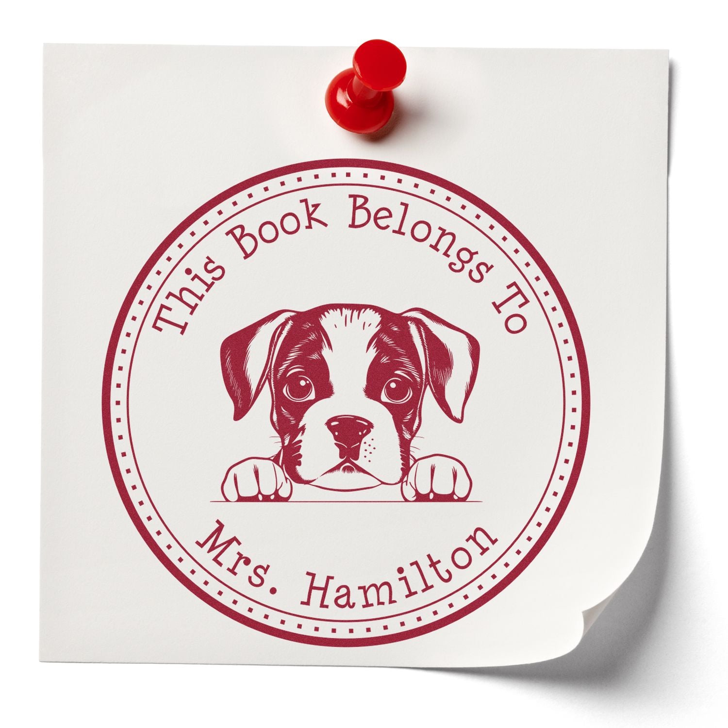 Wooden Handle Boxer Personalized Ex Libris Book Stamp - Engineer Seal Stamps