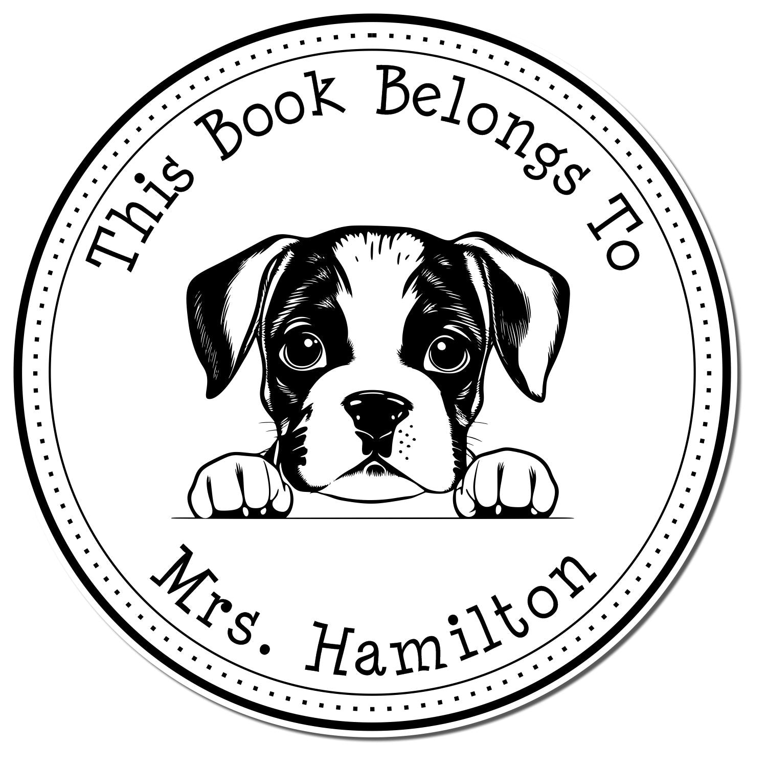 Boxer Custom-Made Book Label Stamp - Engineer Seal Stamps