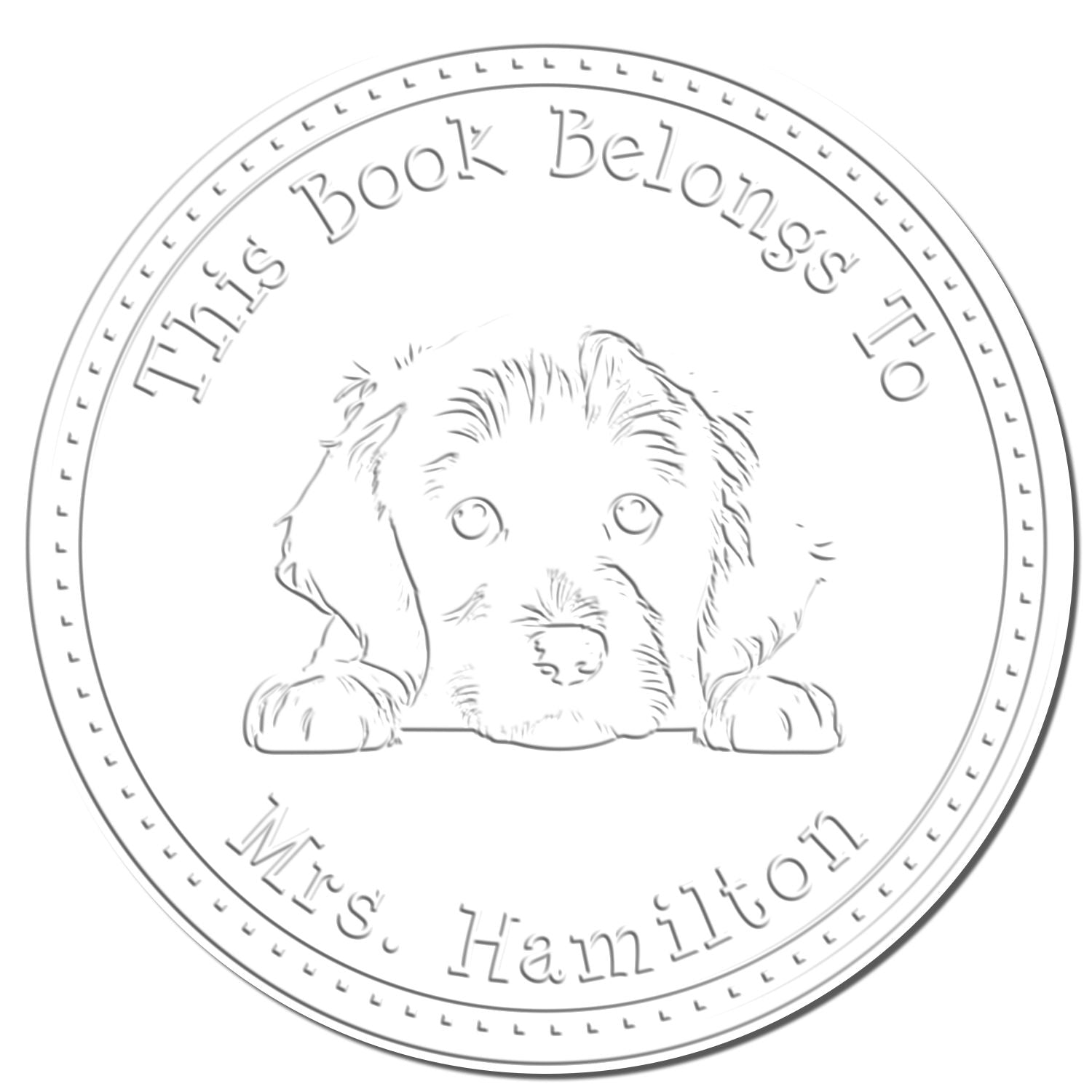Boykin Spaniel Personalized Ex Libris Book Seal Embossed Stamp - Engineer Seal Stamps
